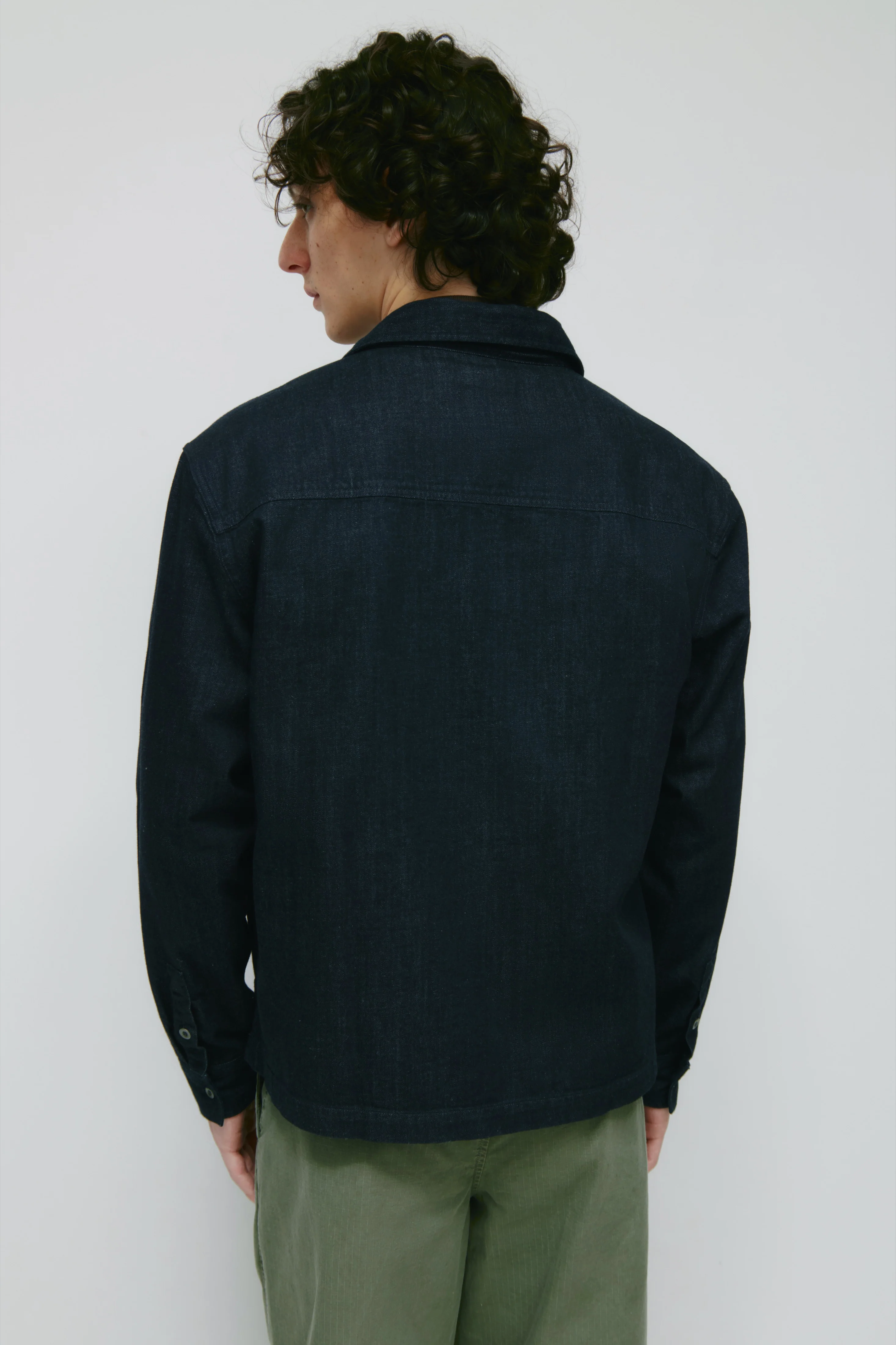 Men's Yafi Zip Shirt in Rinse - Image 6