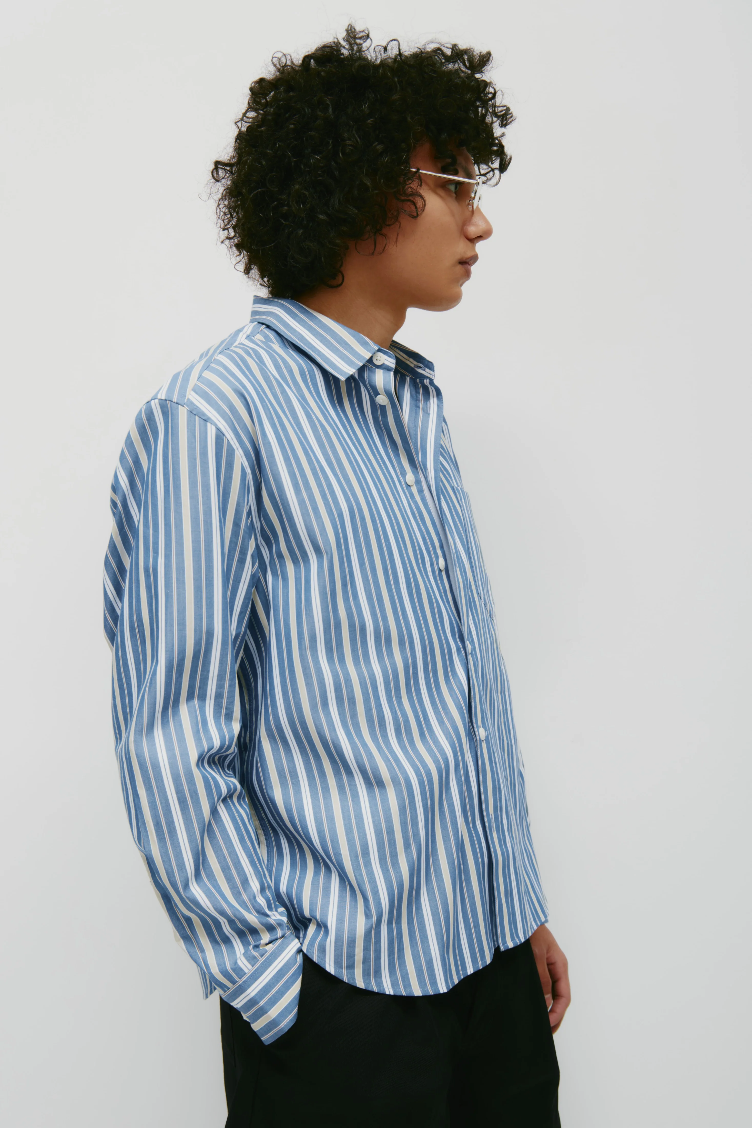 Men's Zia Shirt in Dark Indigo/Yakimo/Safari Stripe - Image 3