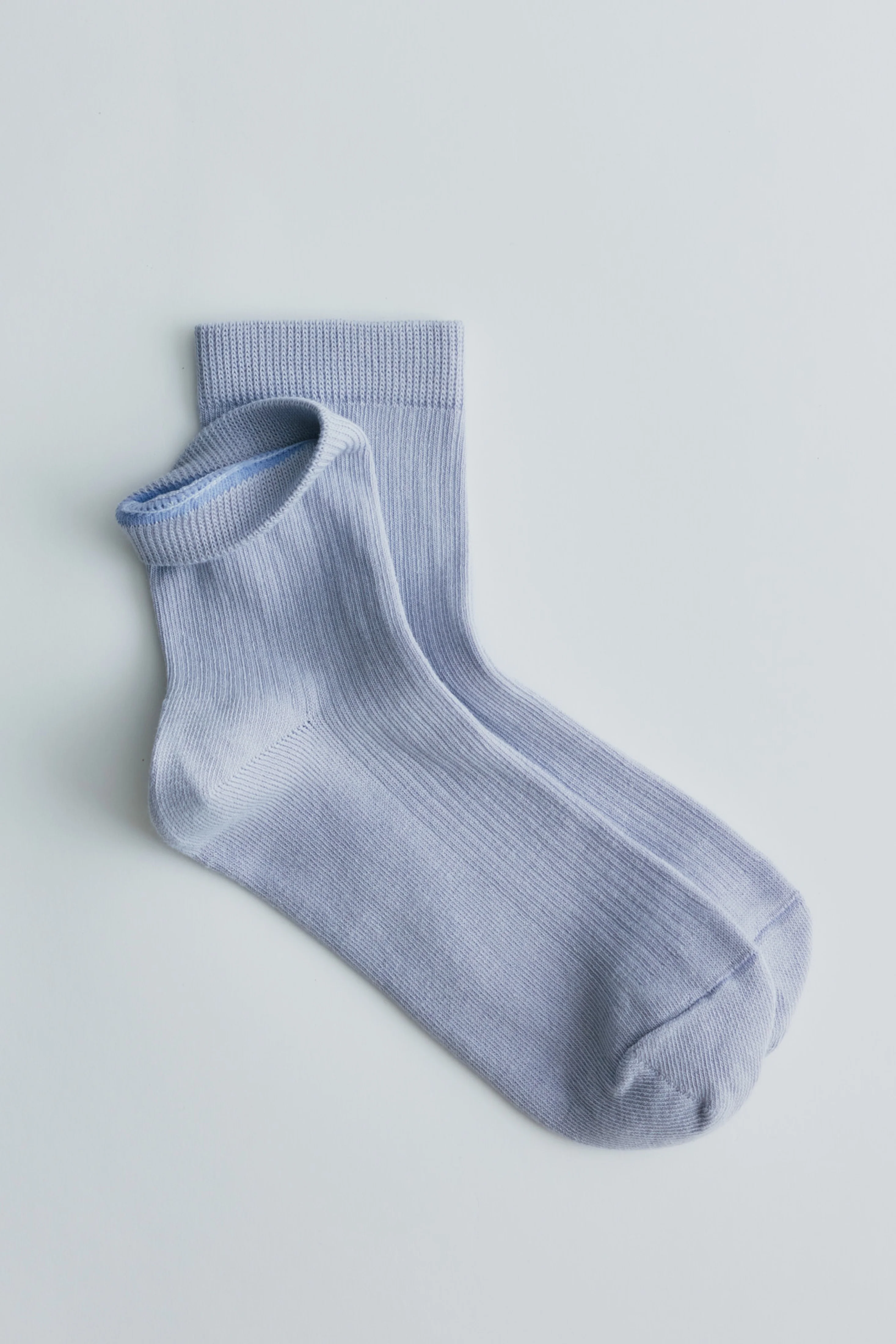 Rib Ankle Socks in Thistle - Image 2