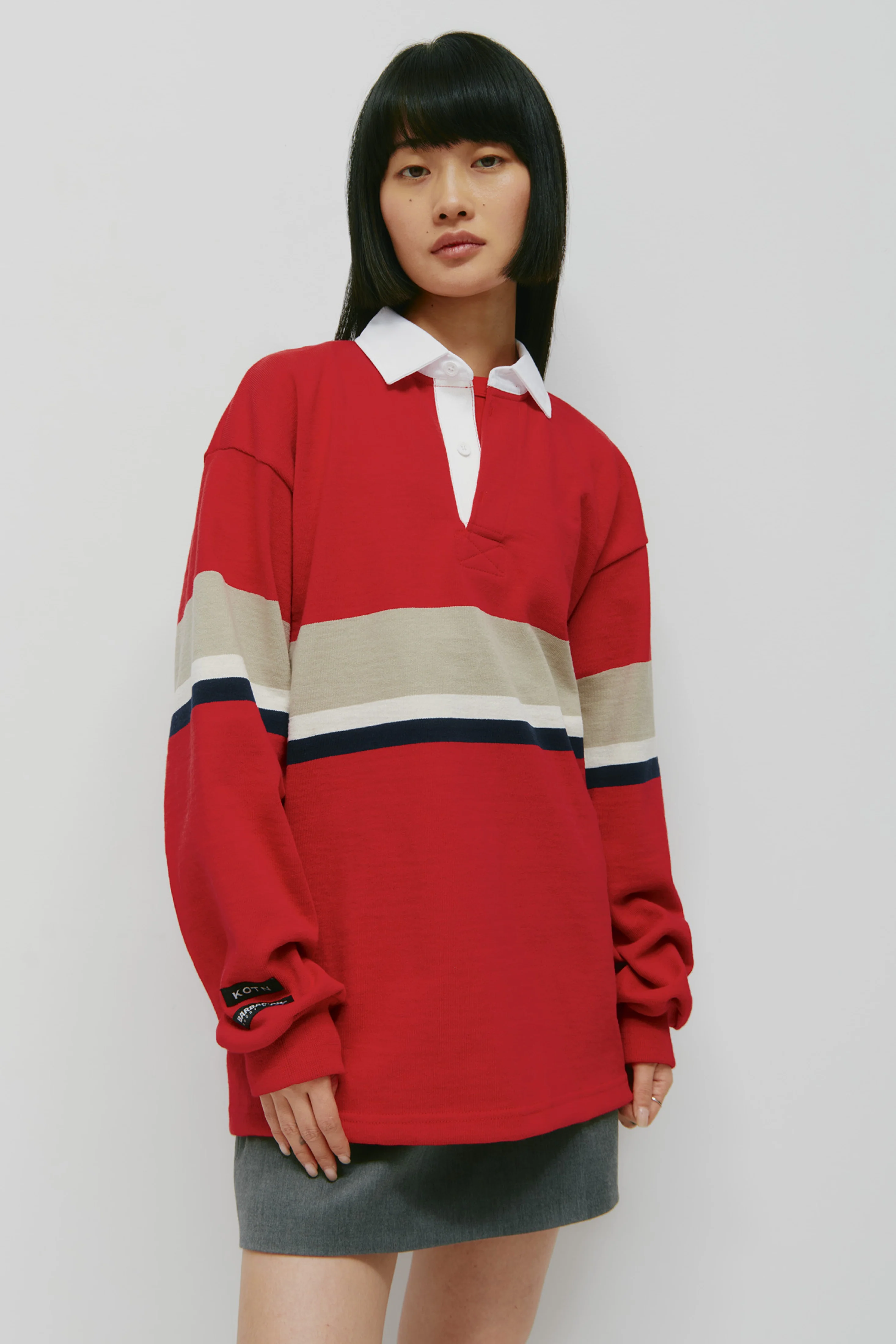 Barbarian Rugby in Dark Red/Taupe/Ivory/Navy - Image 4