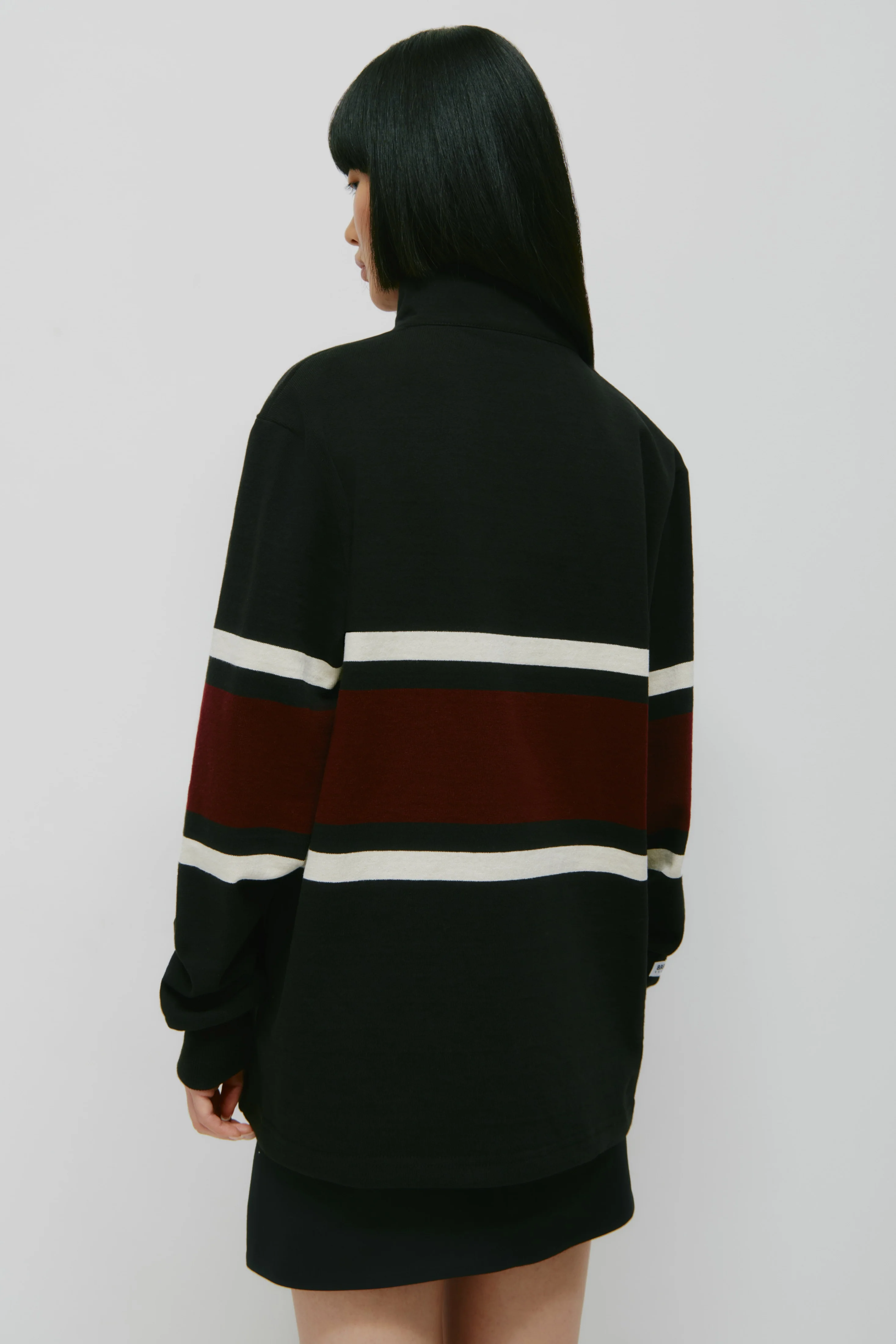Barbarian Zip Rugby in Black/Ivory/Harvard - Image 6