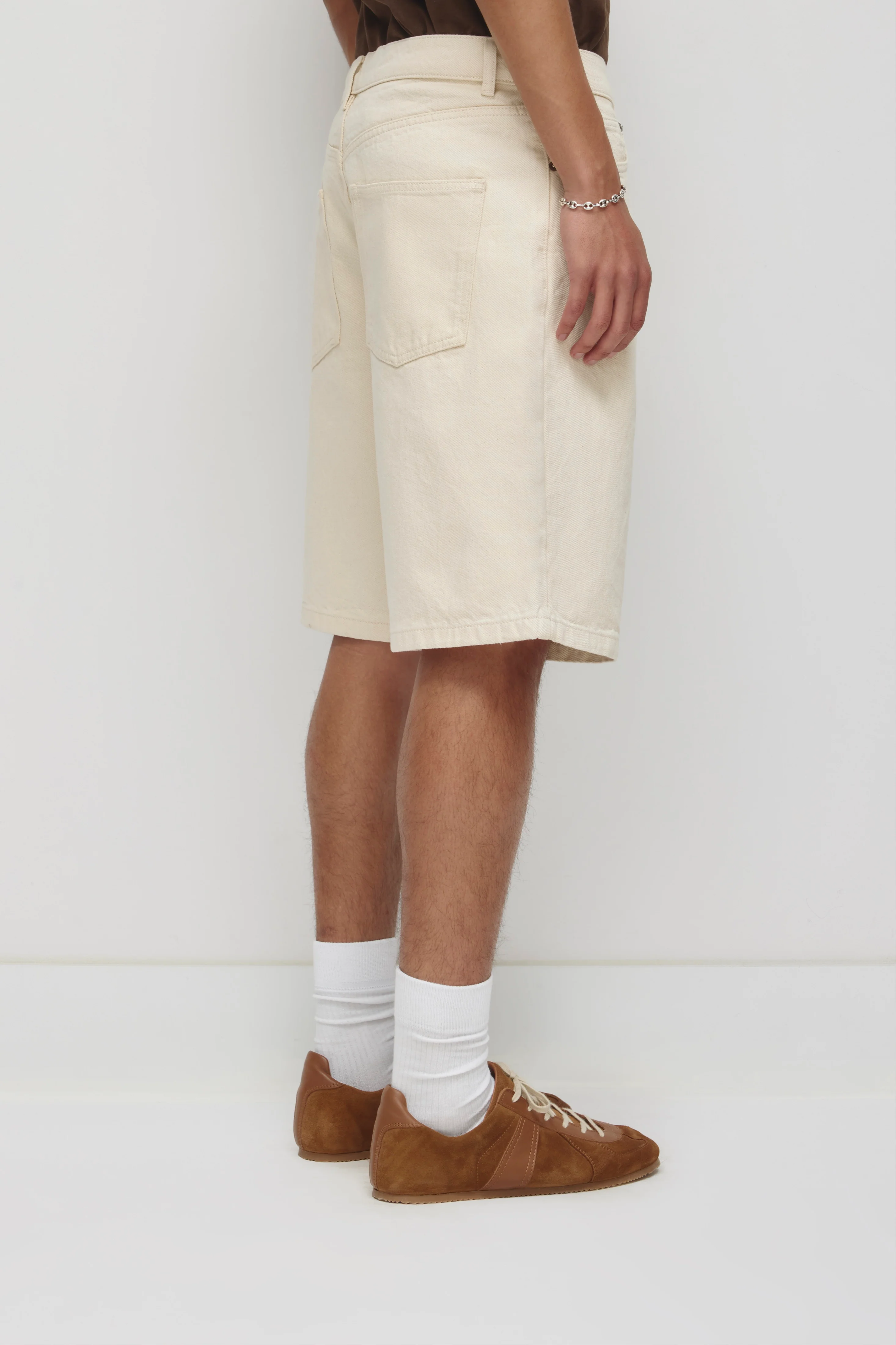 Unisex Antifit Denim Shorts in Natural - Image 8