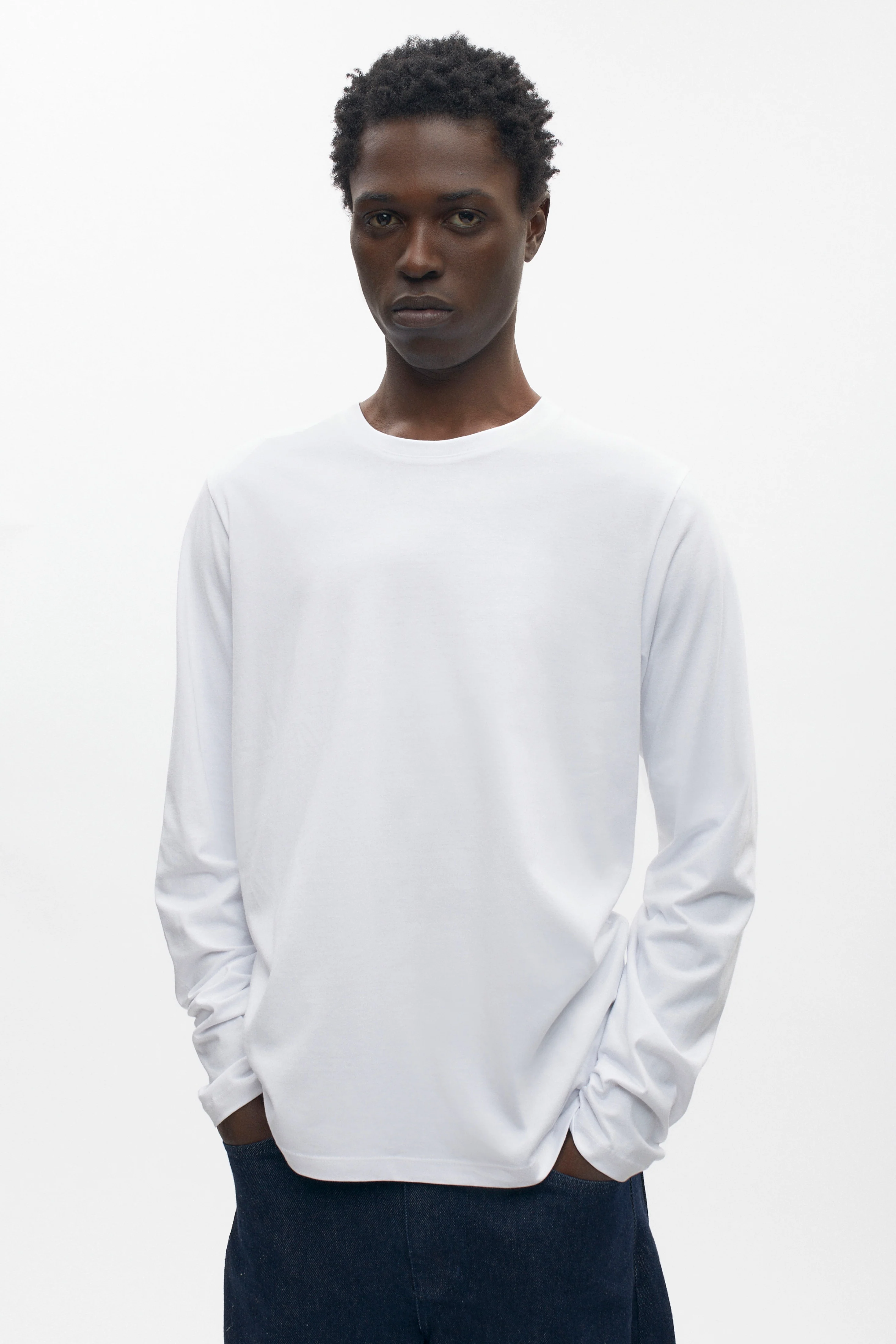 Unisex Crew Longsleeve in White