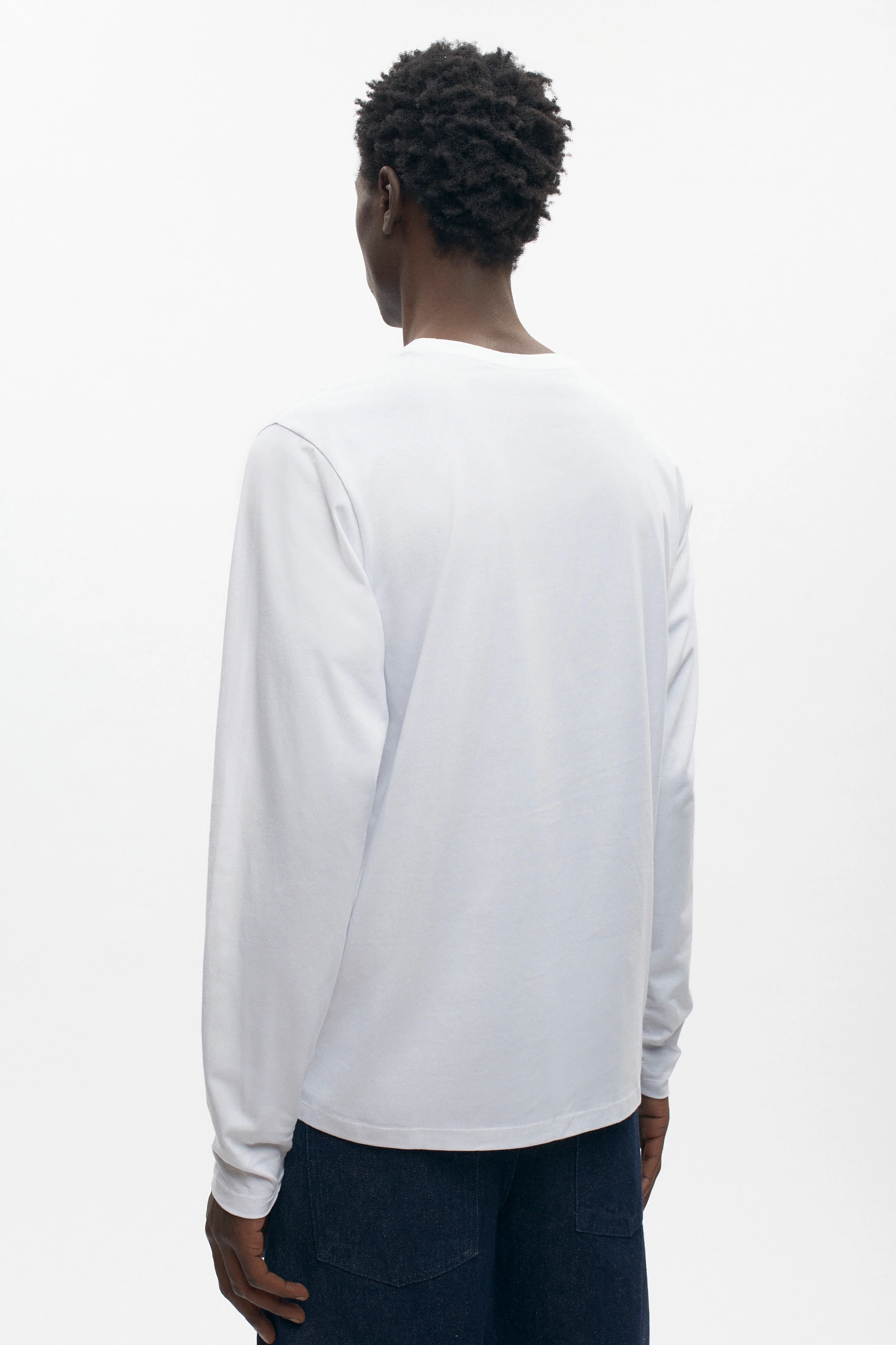 Unisex Crew Longsleeve in White - Image 3