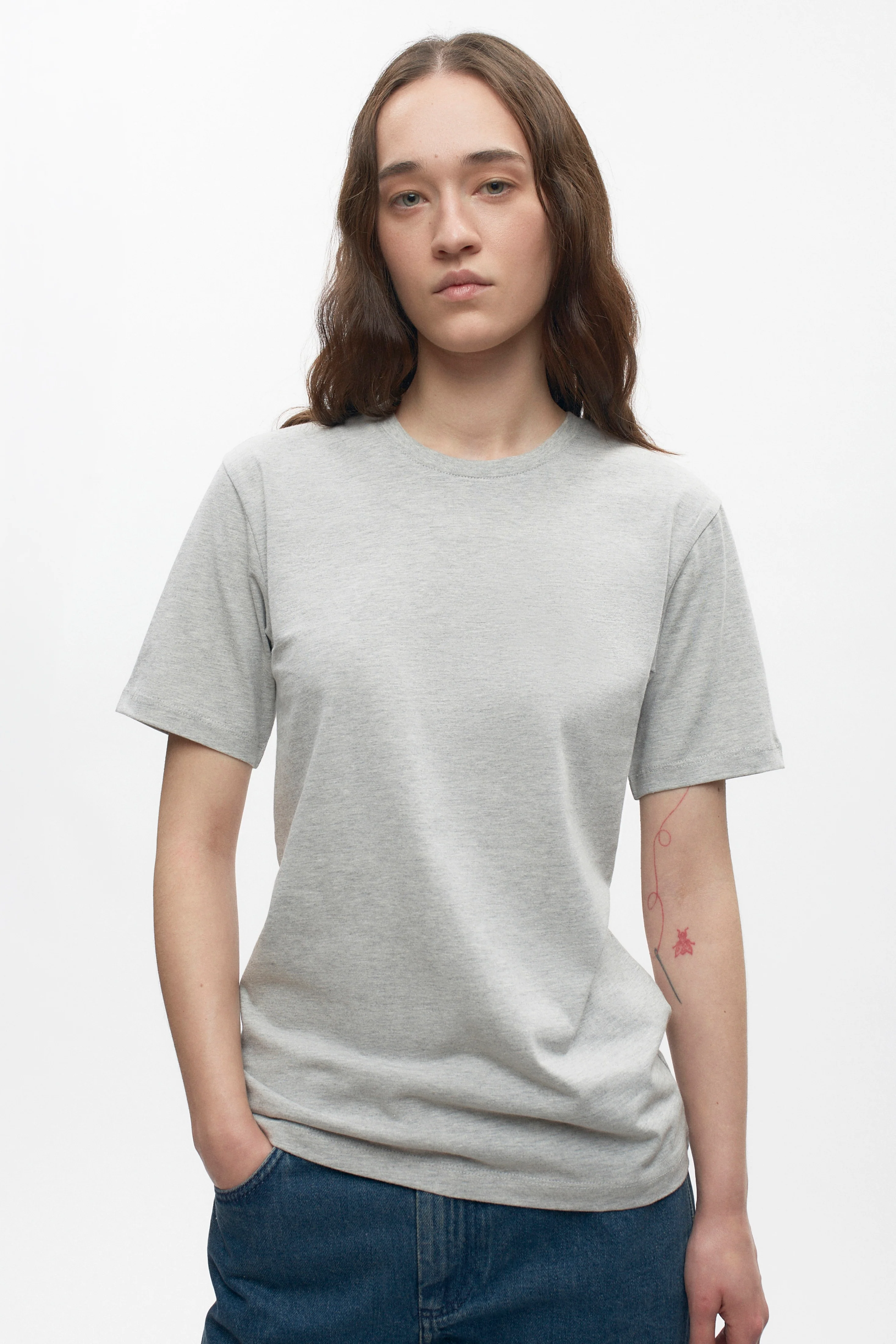 Unisex Crew T-Shirt in Heather Grey