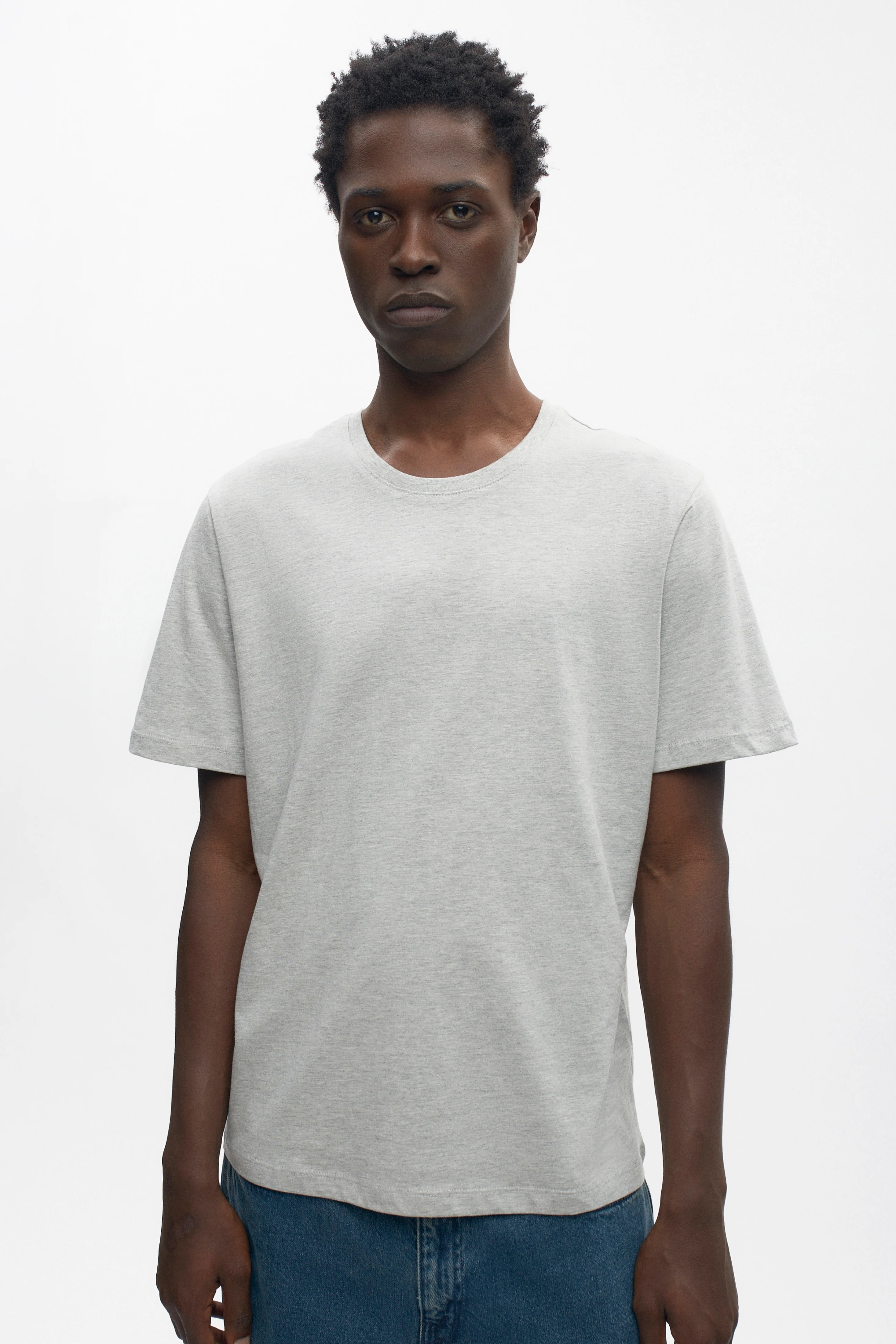Unisex Crew T-Shirt in Heather Grey - Image 2