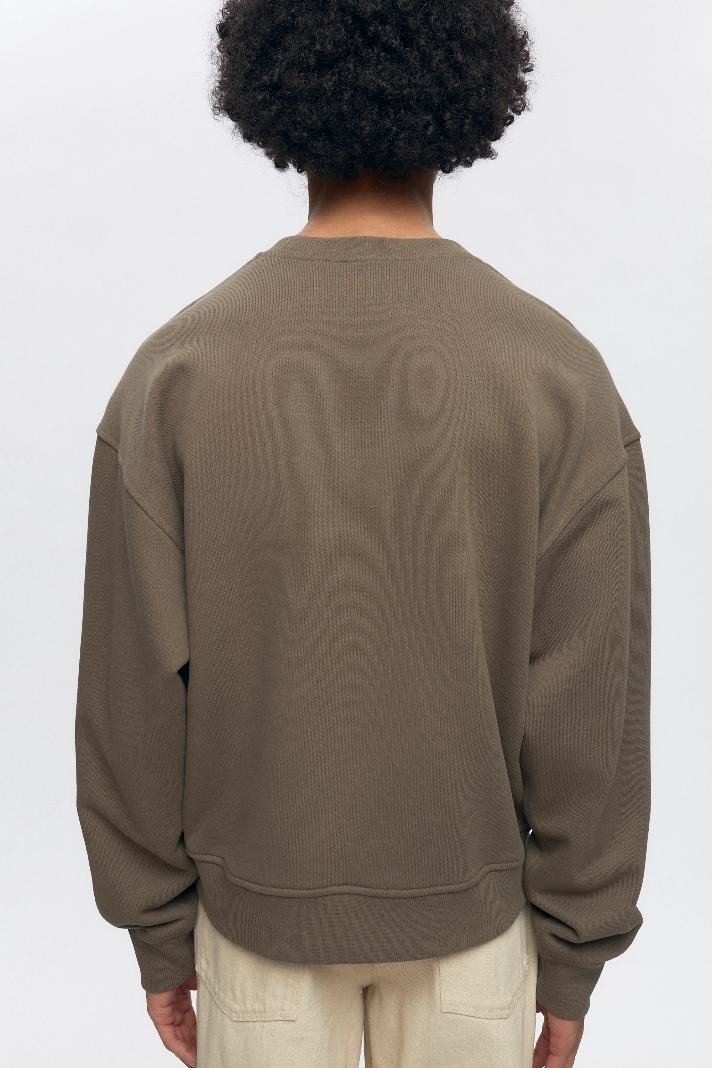 French Terry Sweatshirt in Dark Taupe - Image 3
