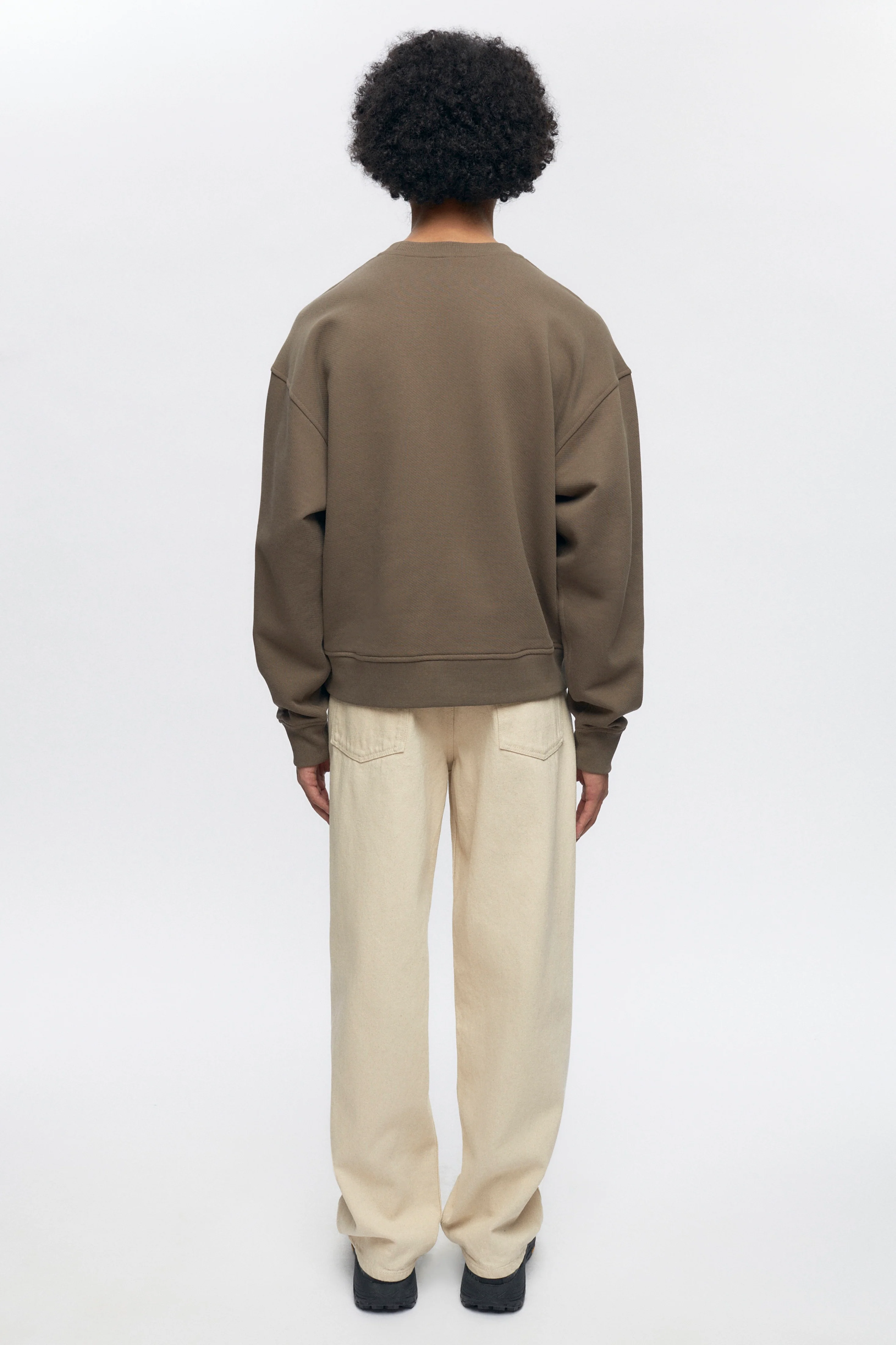 French Terry Sweatshirt in Dark Taupe - Image 5