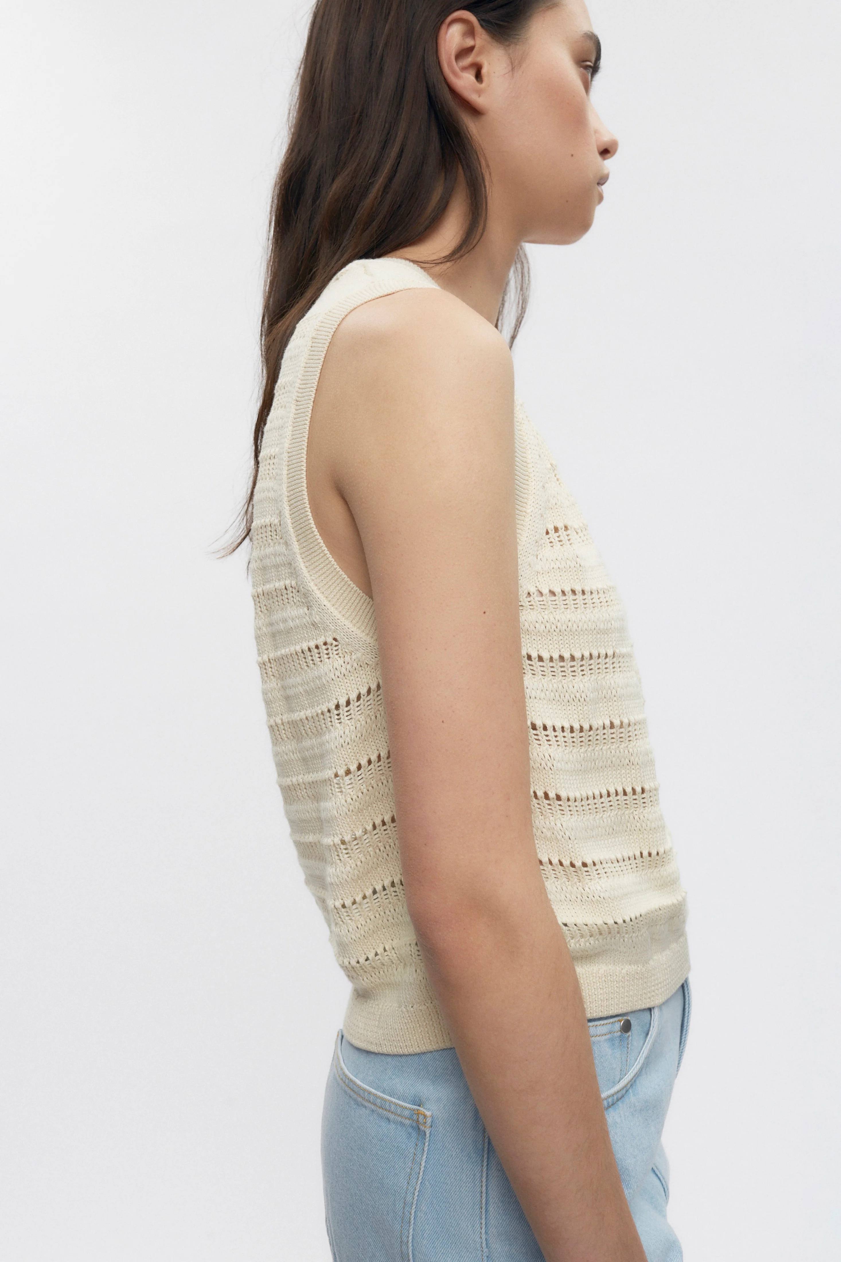 Women’s Acacia Knit Tank in Natural - Image 3