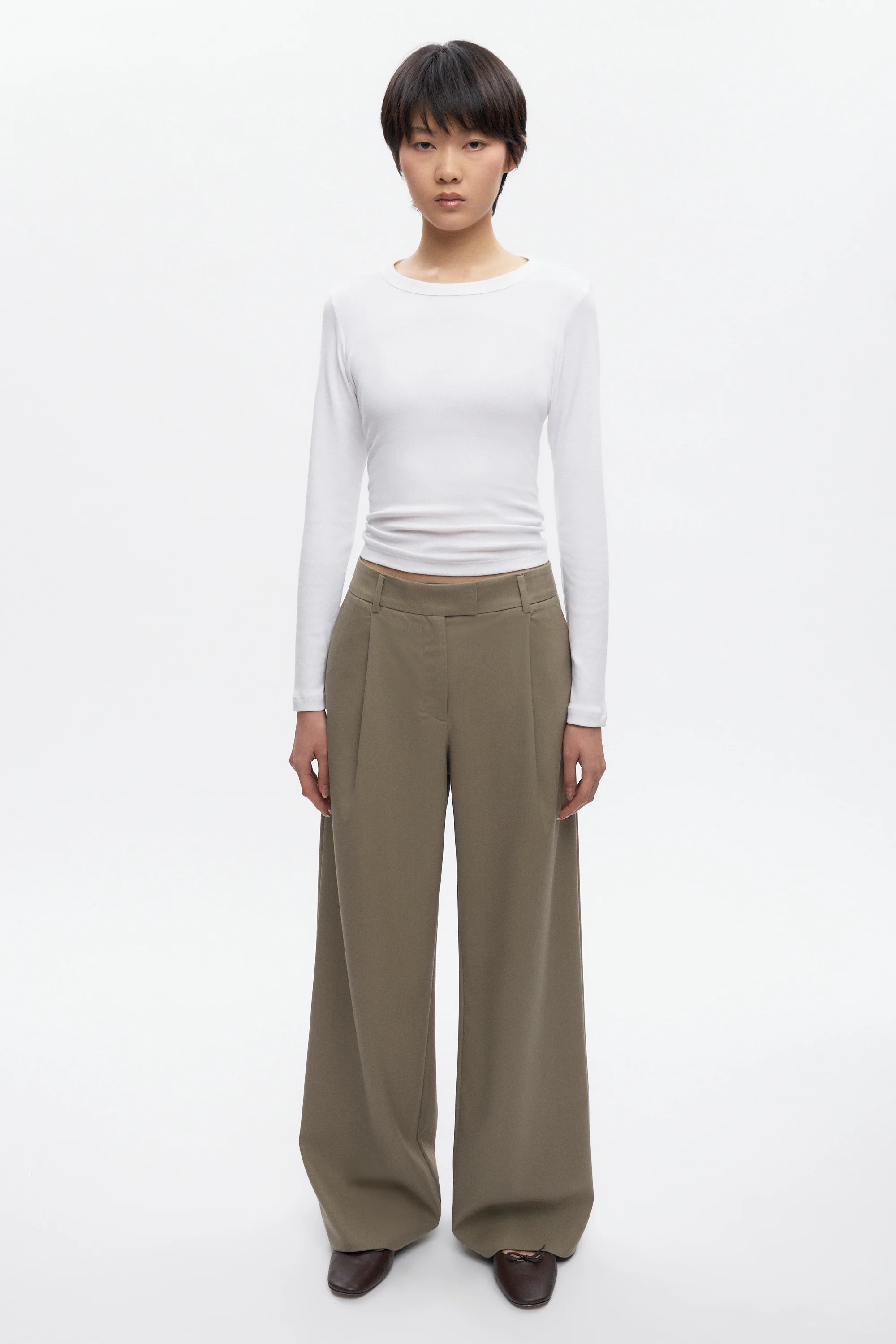 Women's Amun Wool Trouser in Desert - Image 4