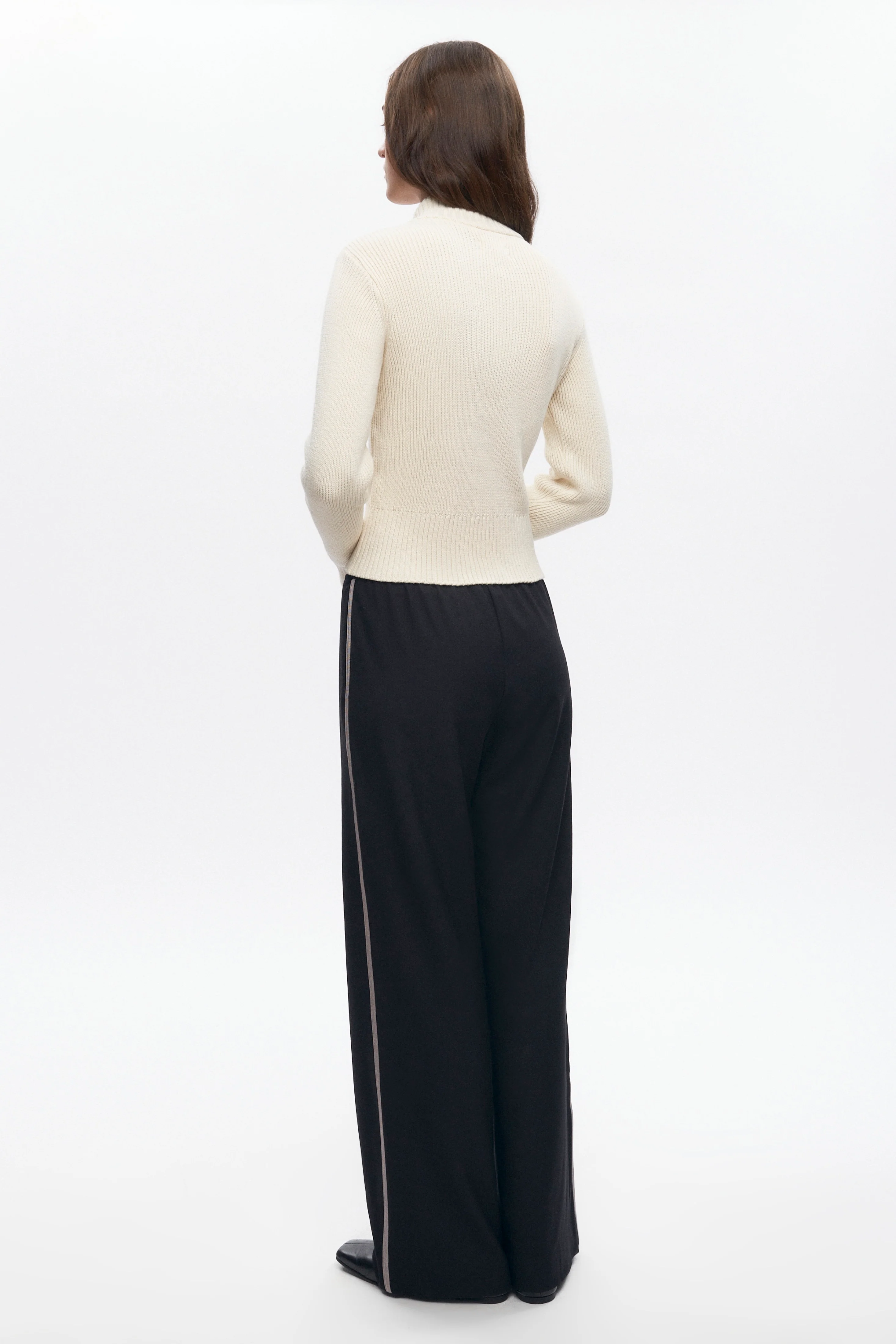 Women's Asymmetric Zip Sweater in Marshmallow - Image 6