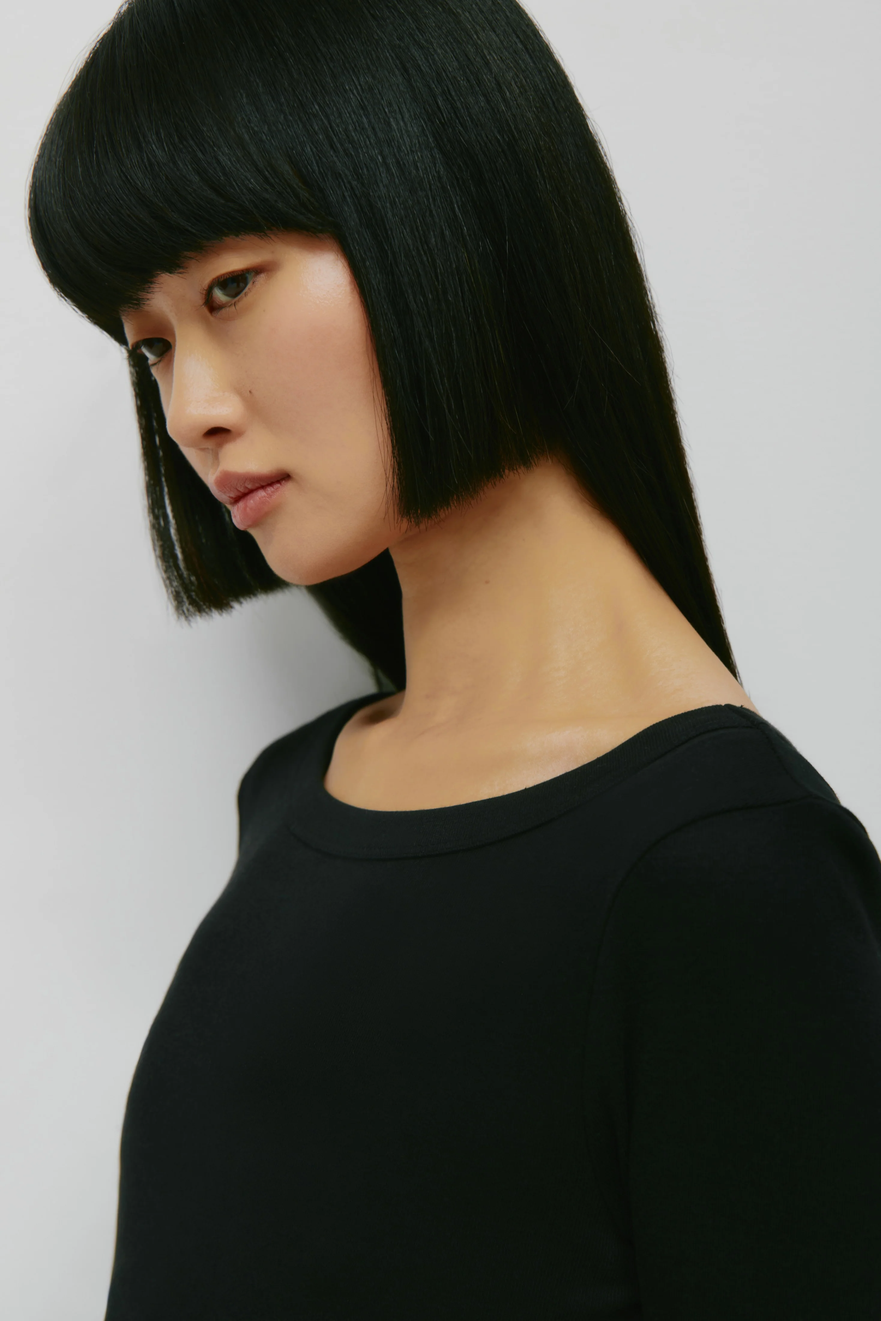 Women's Boatneck 3/4 Sleeve Top in Black - Image 5