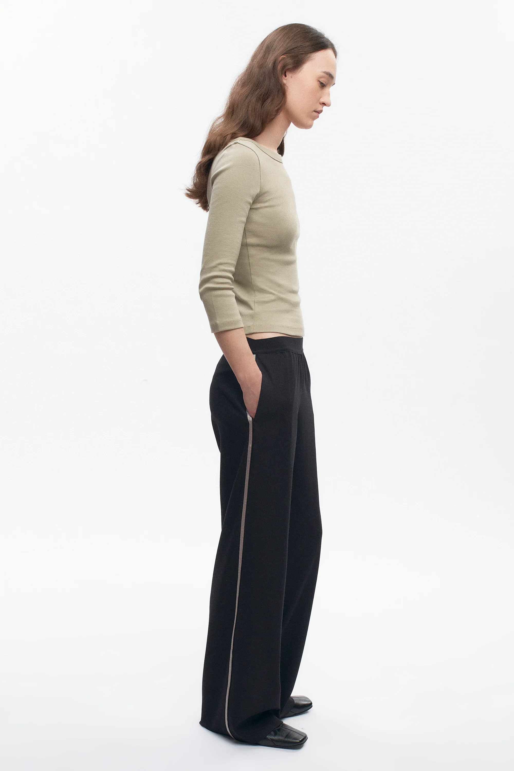Women's Boatneck 3/4 Sleeve Top in Desert - Image 5
