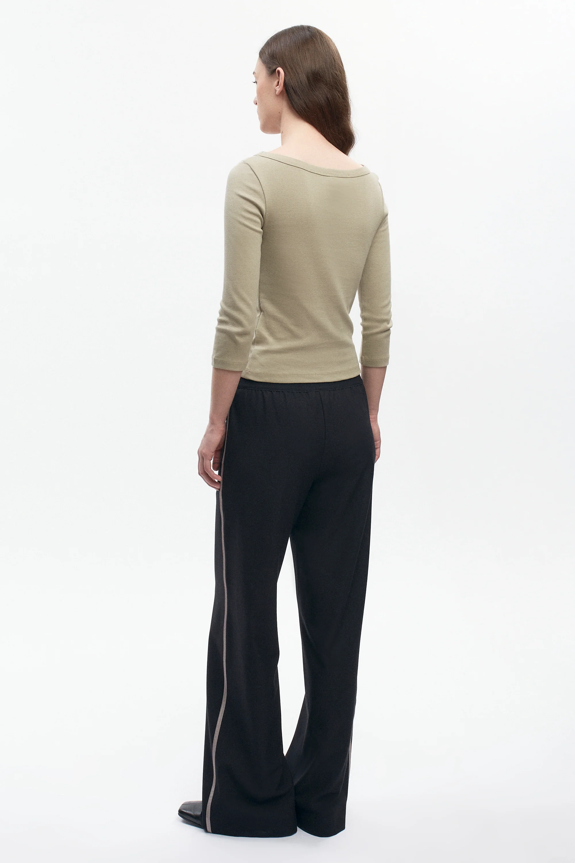 Women's Boatneck 3/4 Sleeve Top in Desert - Image 6