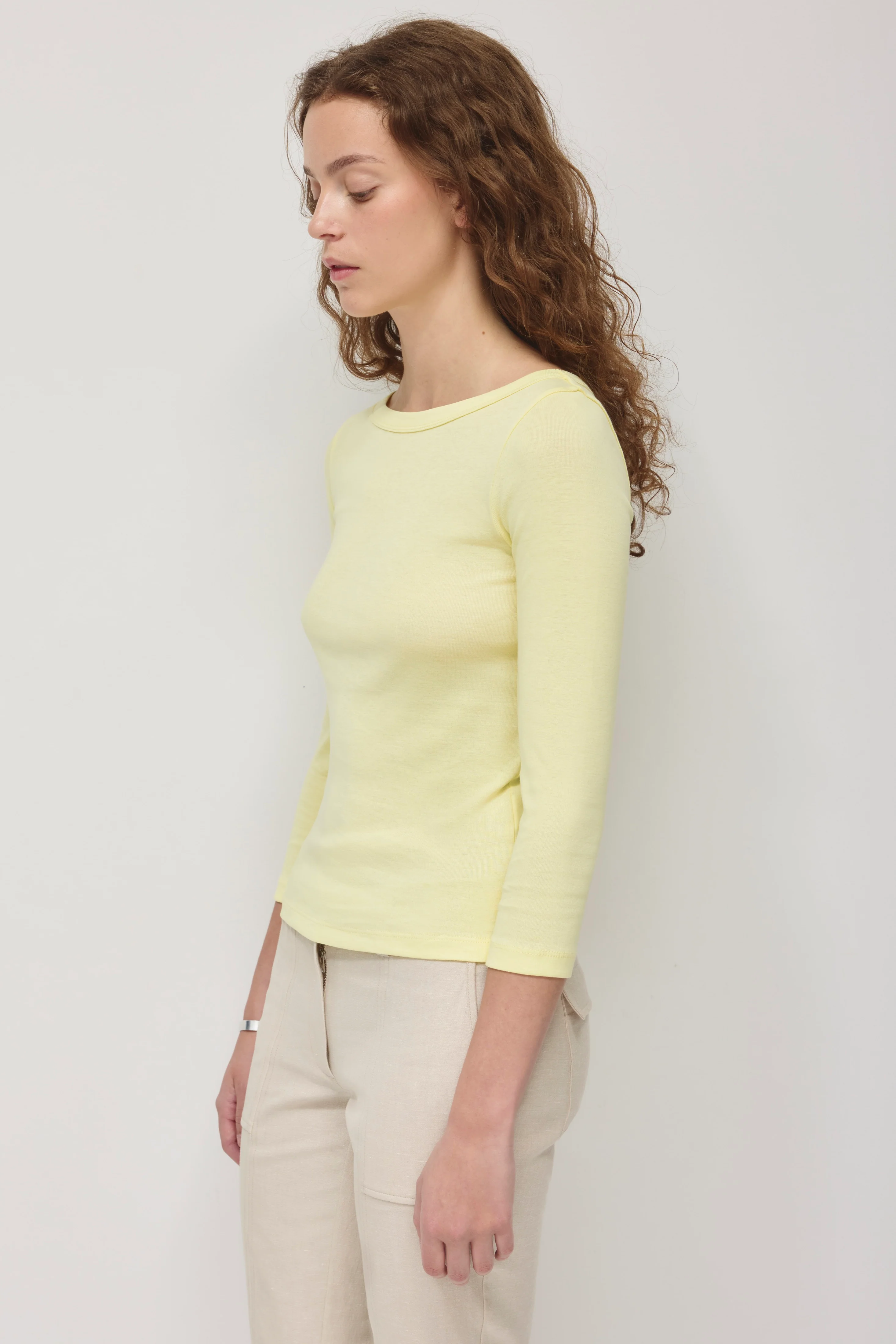 Women's Boatneck 3/4 Sleeve Top in Sorbet - Image 3