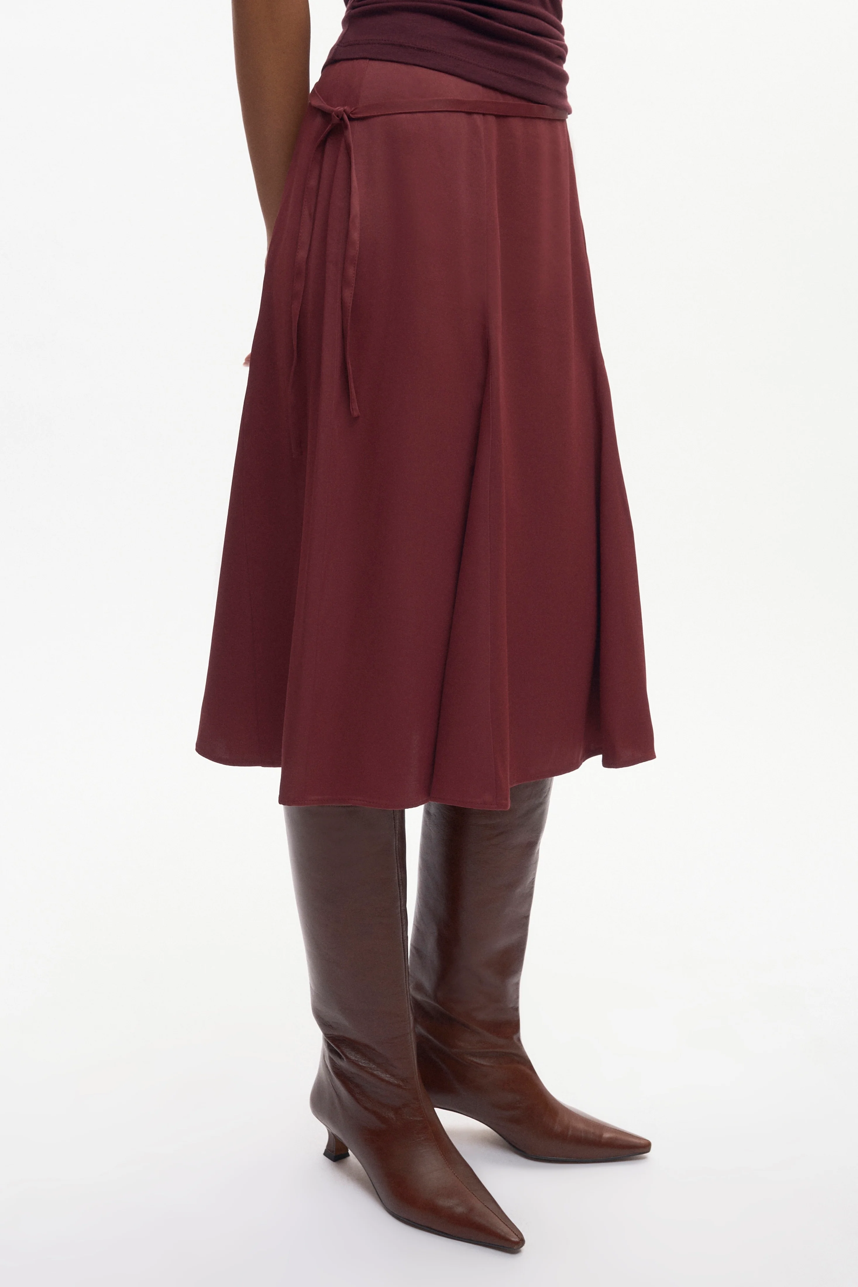 Women's Cleo Midi Skirt in Cabernet - Image 4