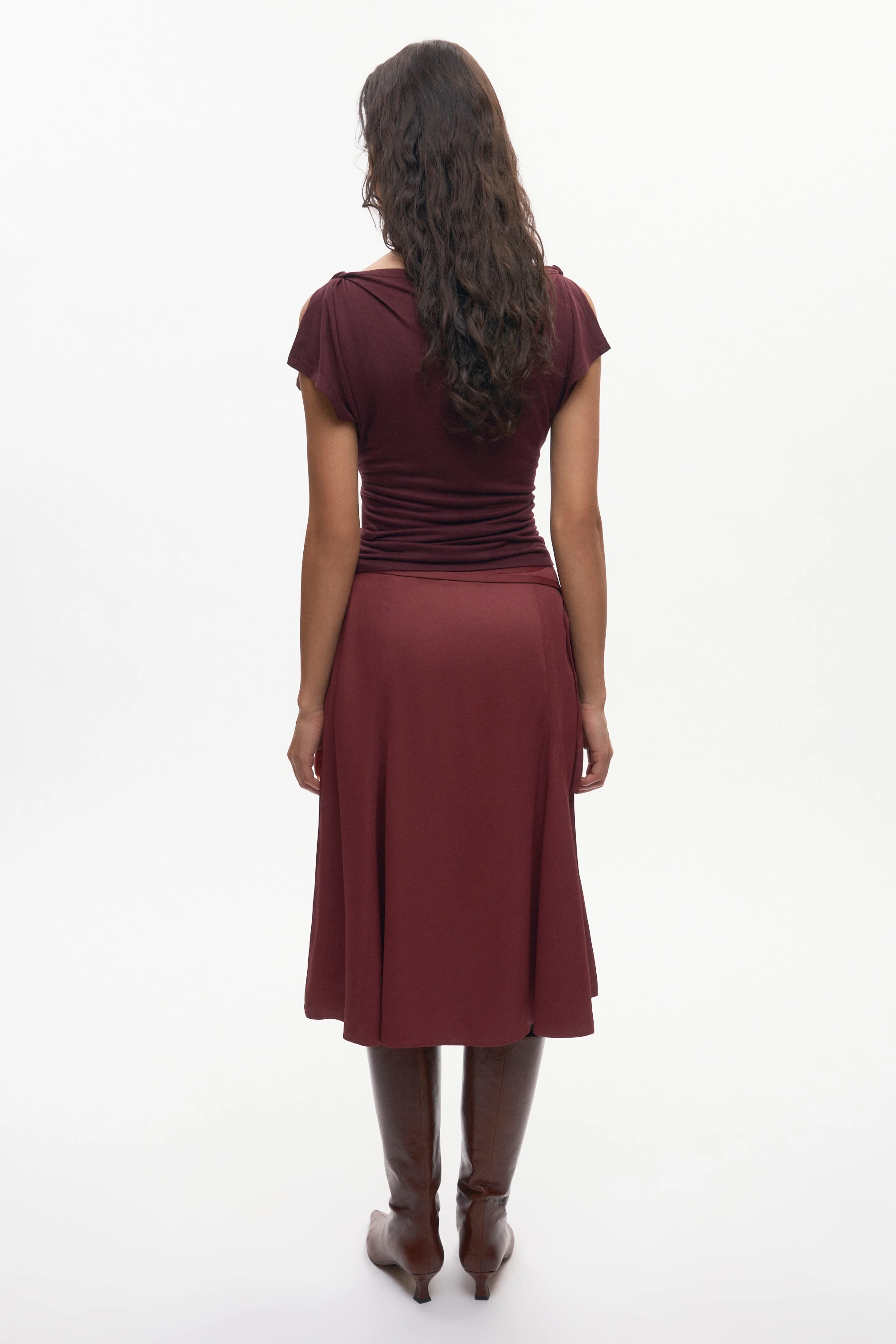 Women's Cleo Midi Skirt in Cabernet - Image 5