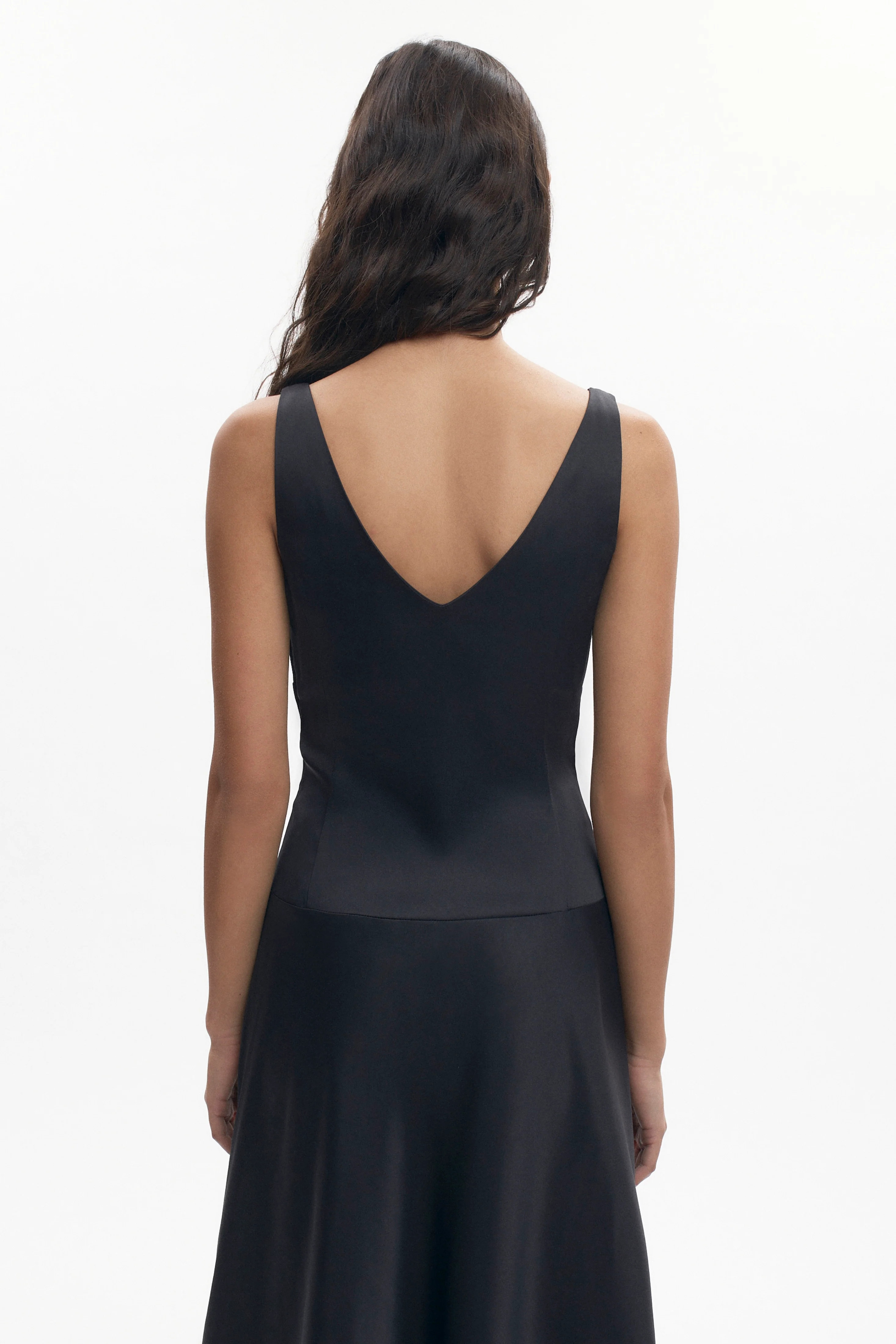 Women's Cleo Plunge Dress in Black - Image 4