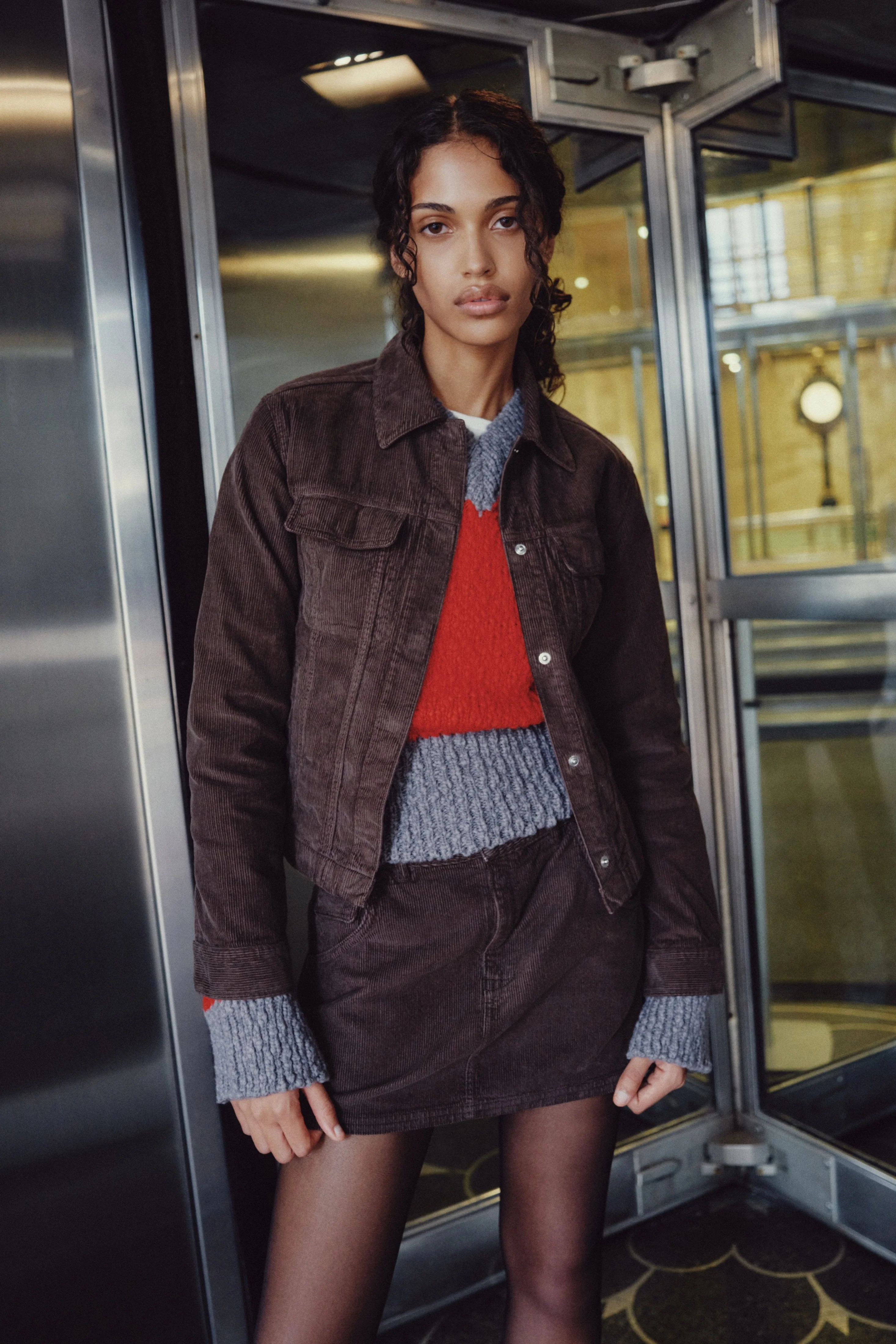 Women's Cord Jacket in Coffee Bean - Image 2
