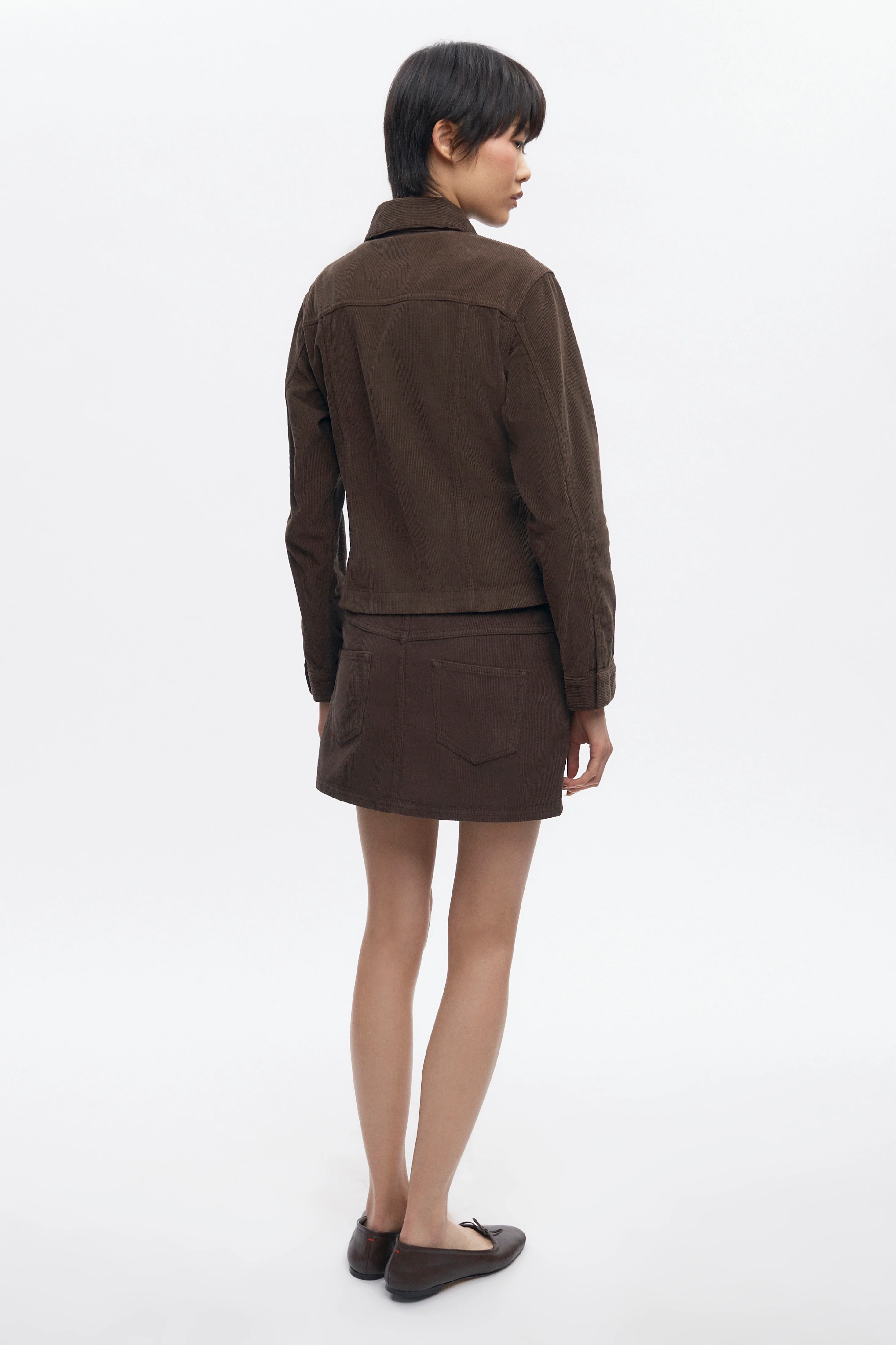 Women's Cord Mini Skirt in Coffee Bean - Image 7