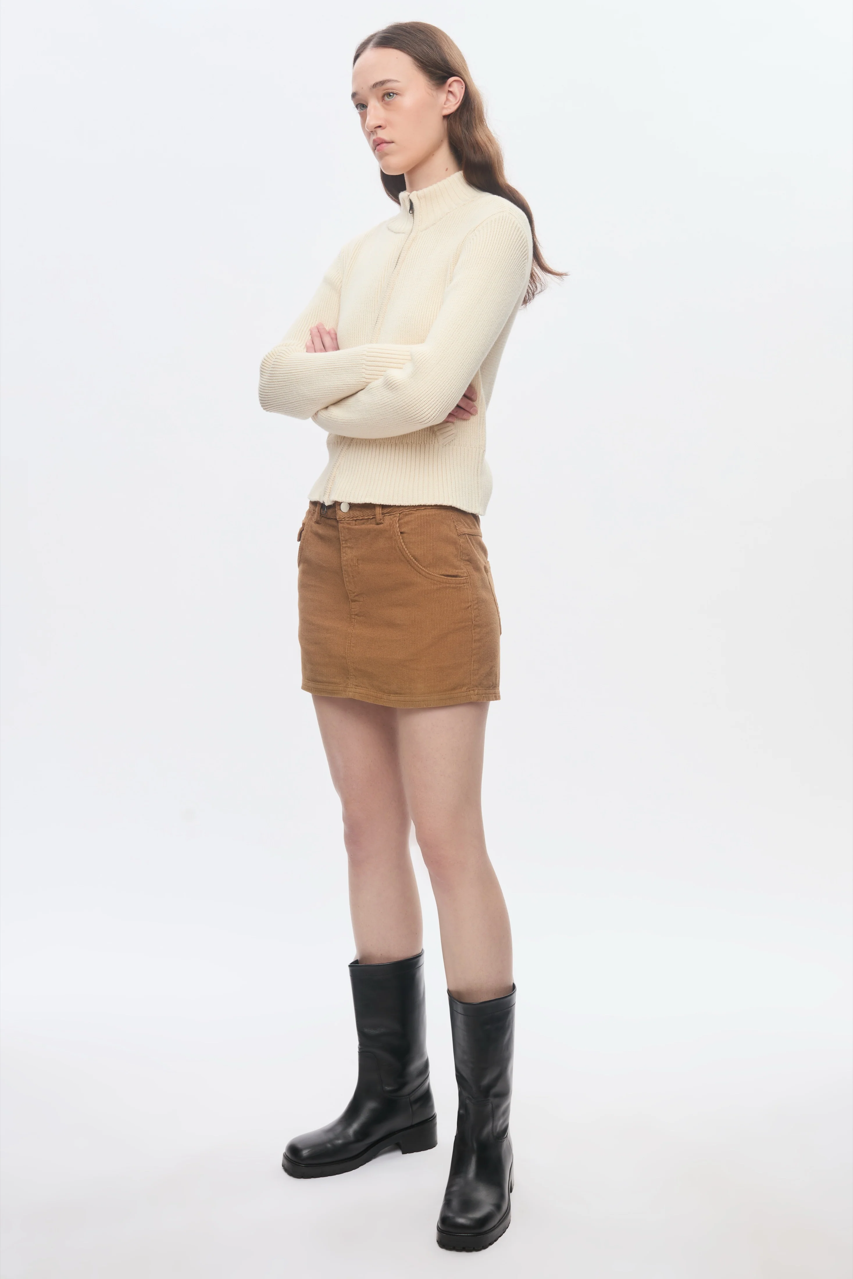 Women's Cord Mini Skirt in Otter - Image 5