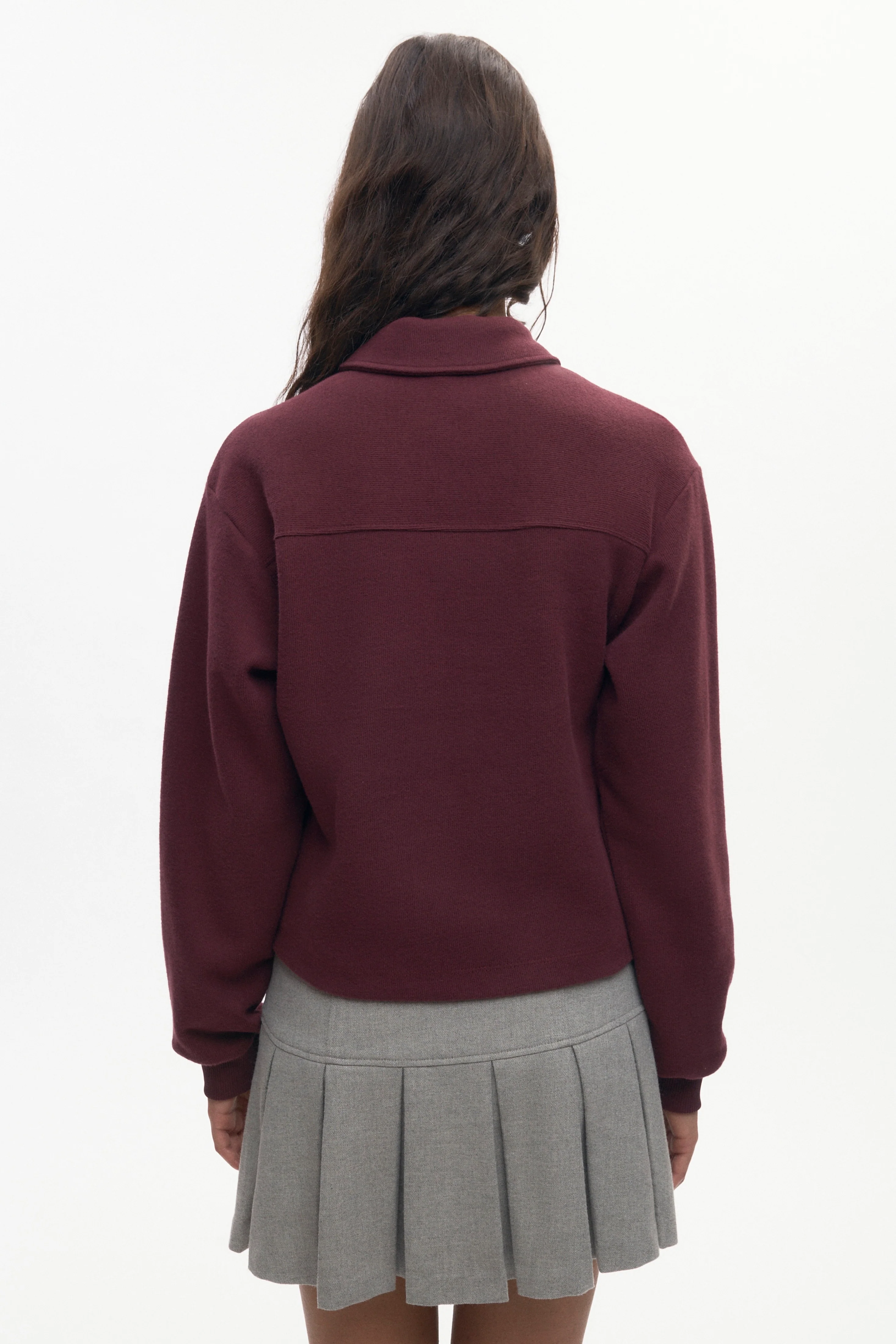 Women's Cozy Polo in Plum - Image 5