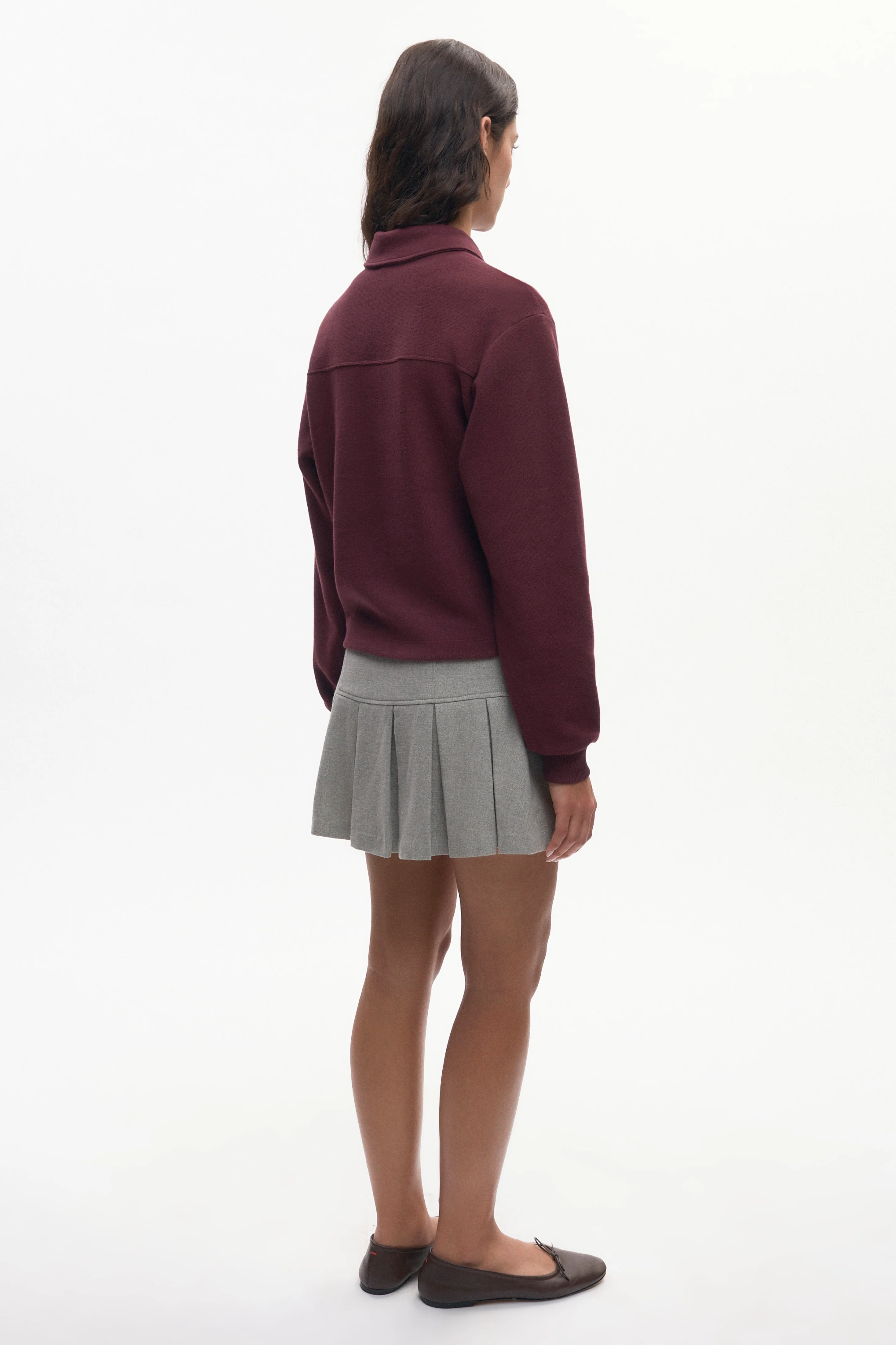 Women's Cozy Polo in Plum - Image 6