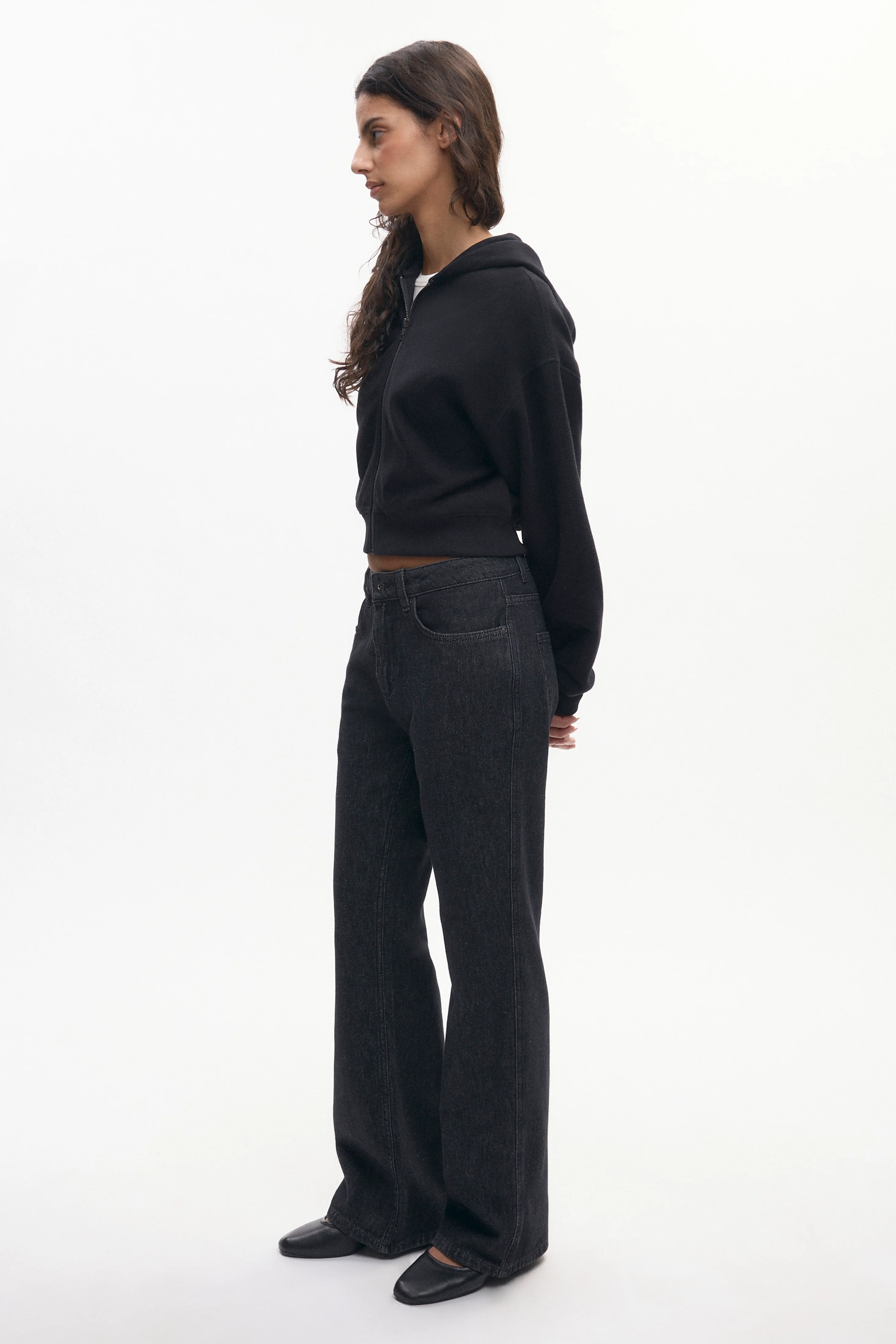 Women's Cozy Zip Hoodie in Black - Image 5