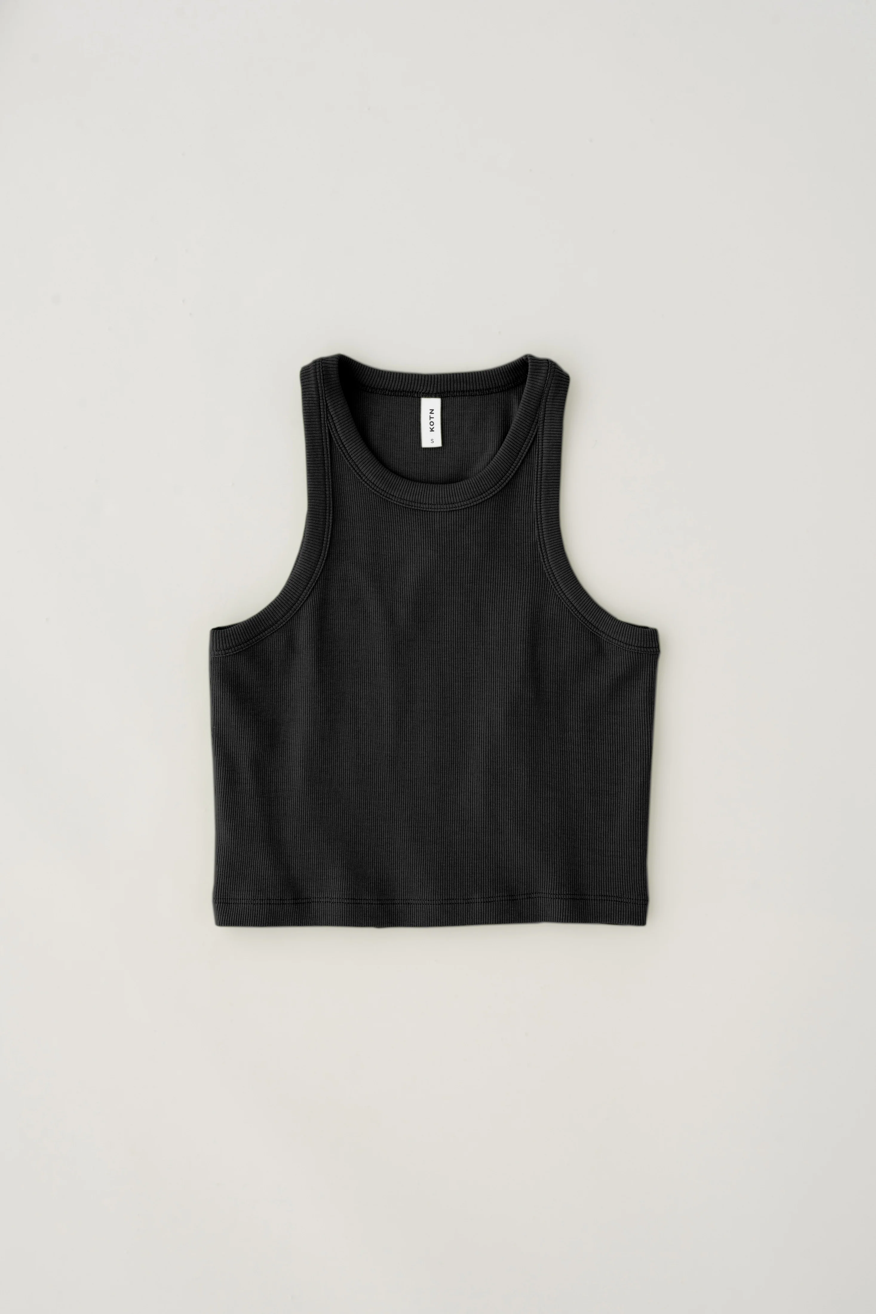 Women's Crop Racer Tank in Black - Image 6