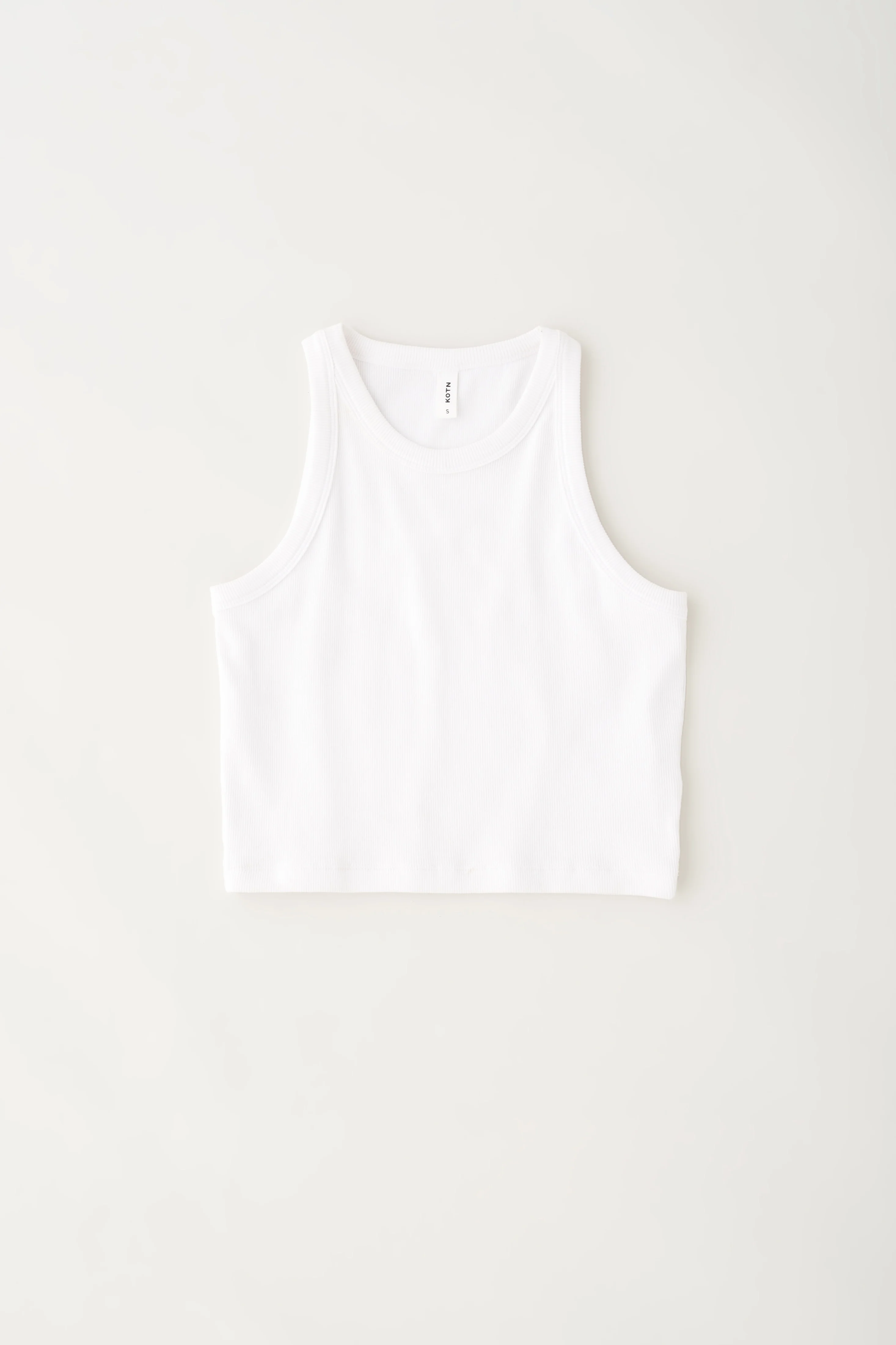 Women's Crop Racer Tank in White - Image 5