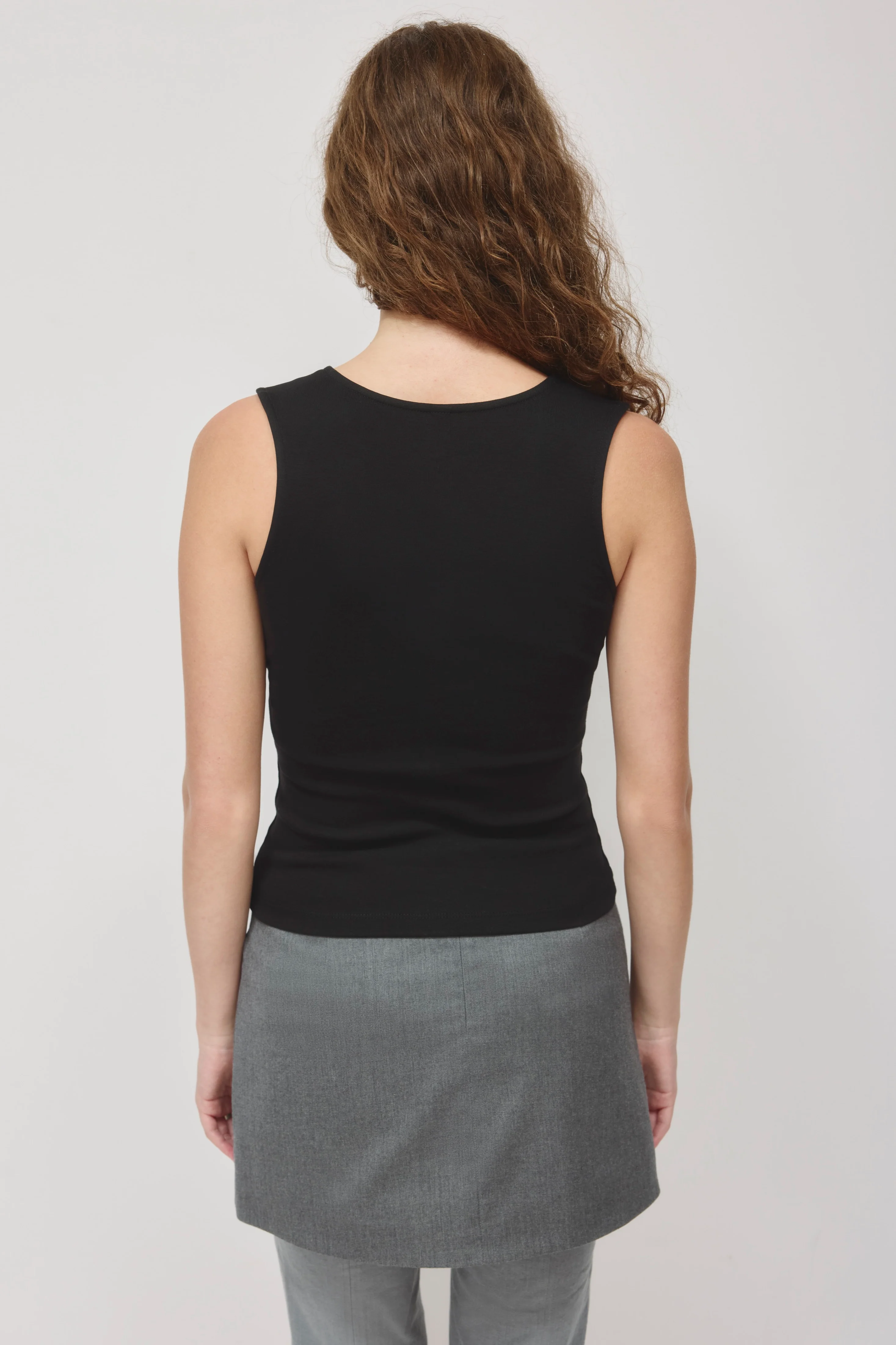 Women's Crossover Tank in Black - Image 4