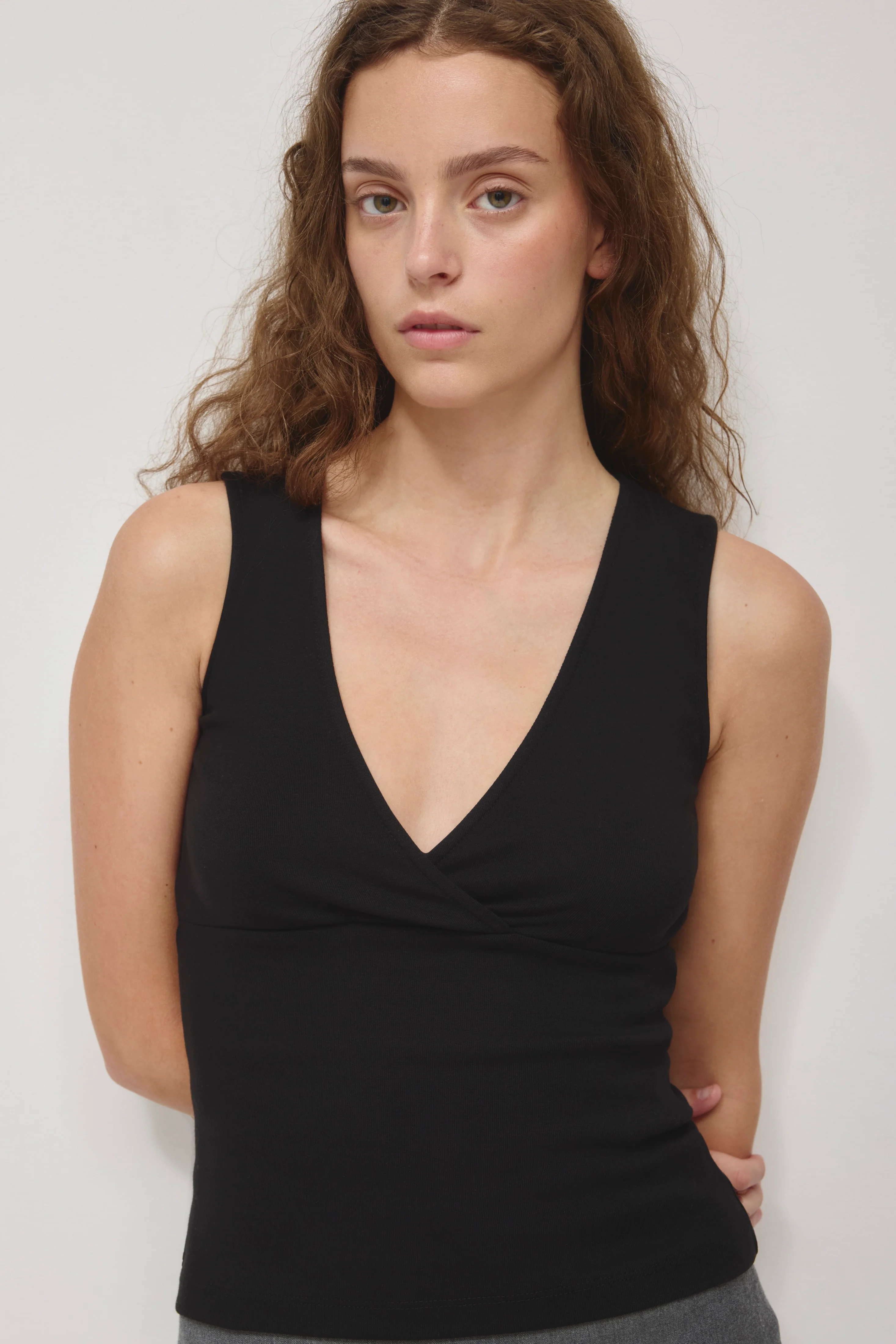 Women's Crossover Tank in Black - Image 5