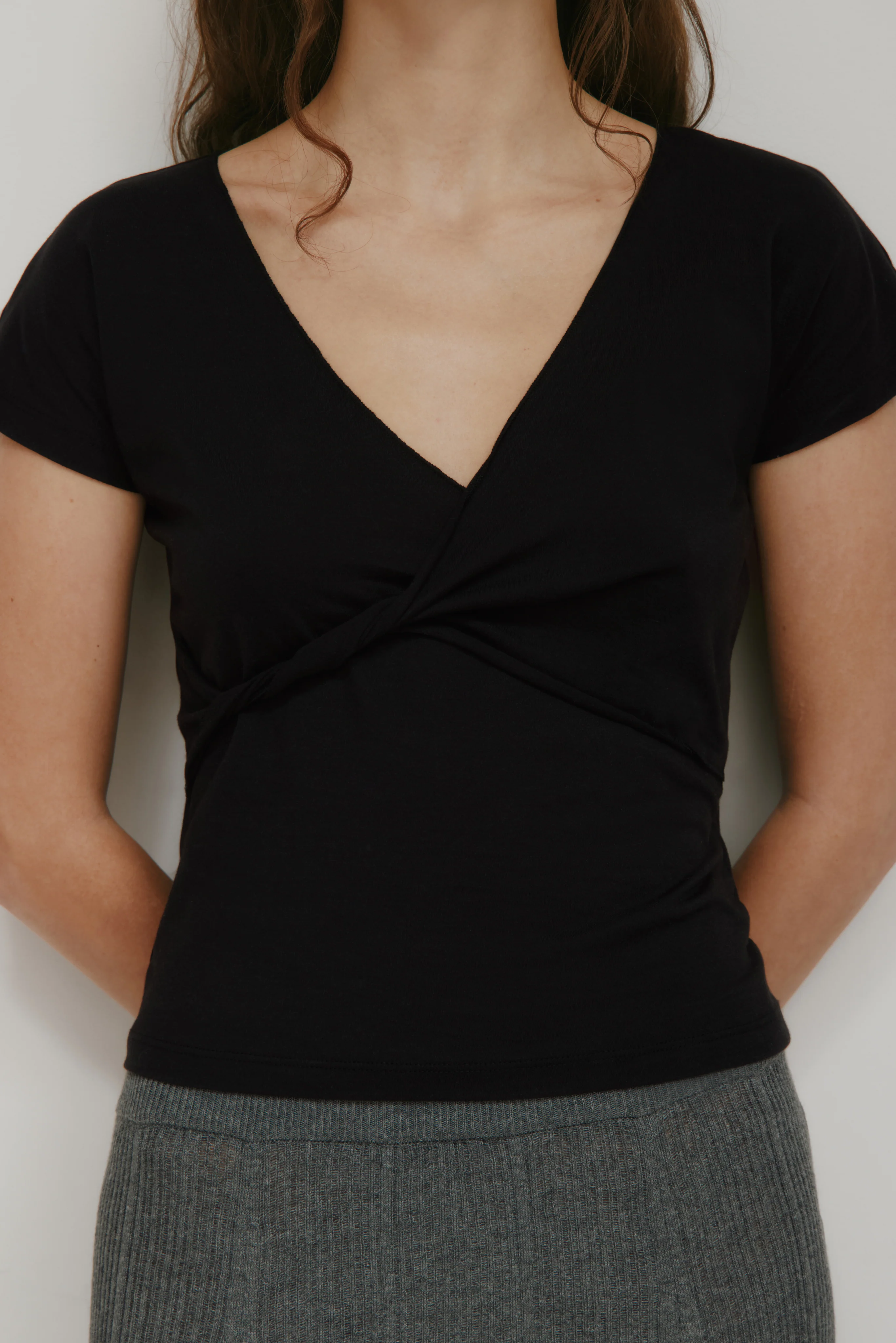 Women's Dalila Twist Top in Black - Image 3