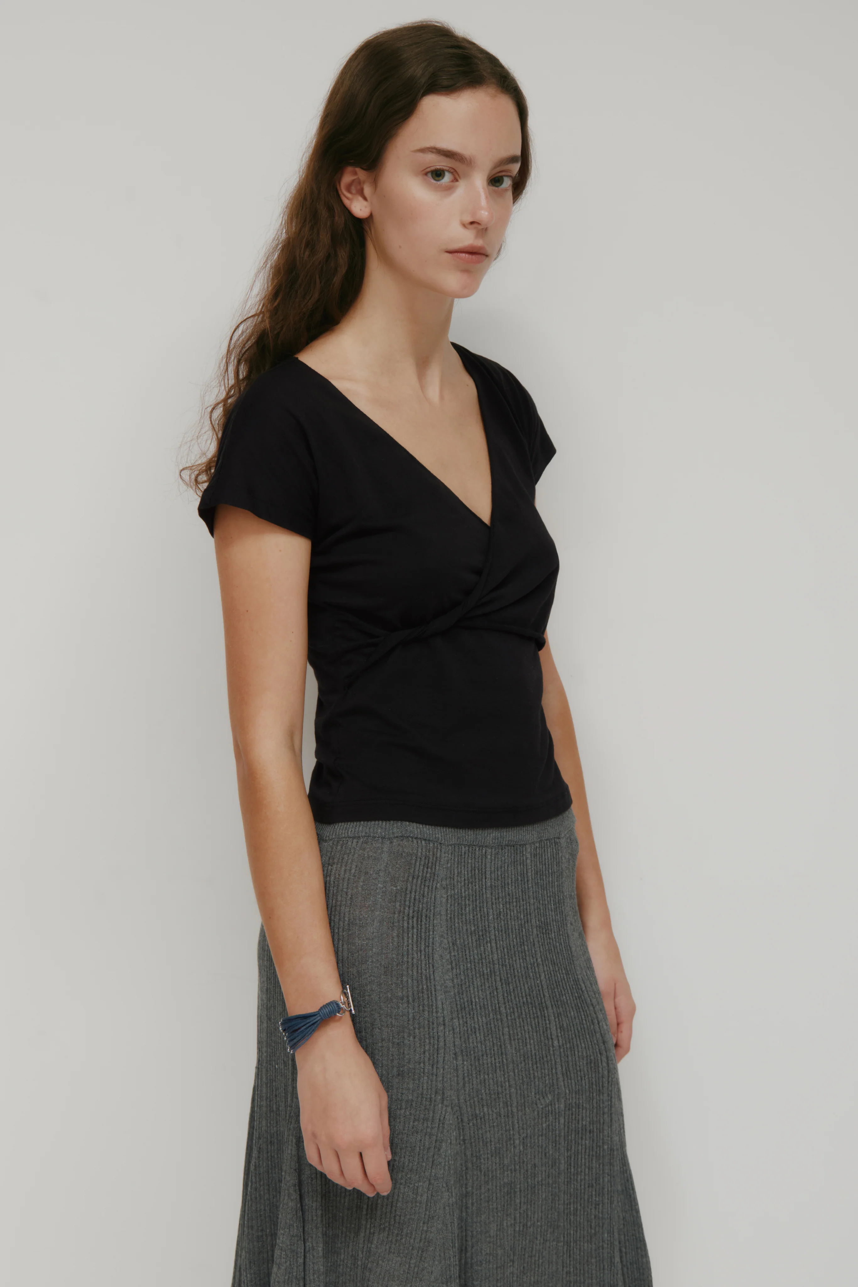 Women's Dalila Twist Top in Black - Image 4