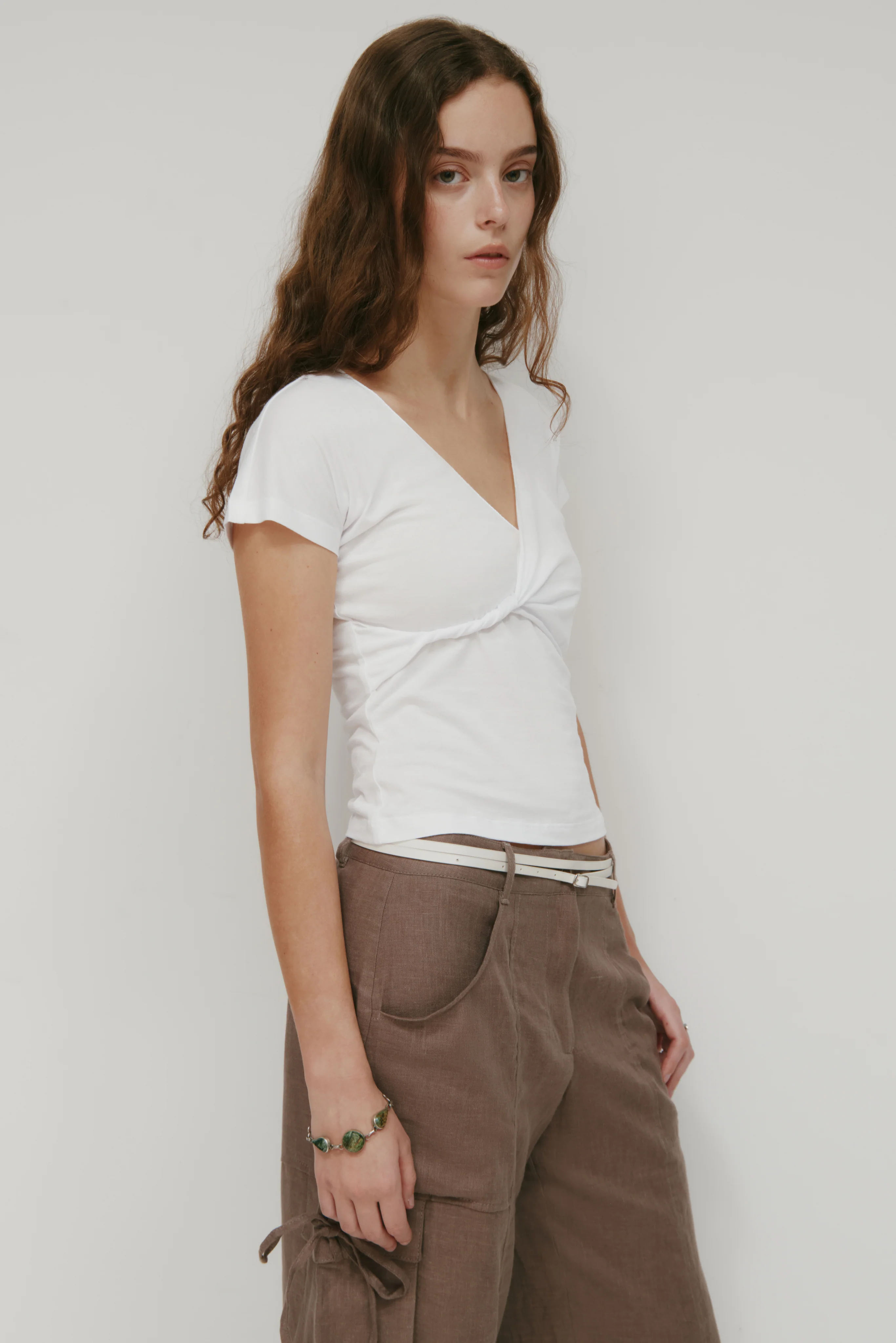 Women's Dalila Twist Top in White - Image 3