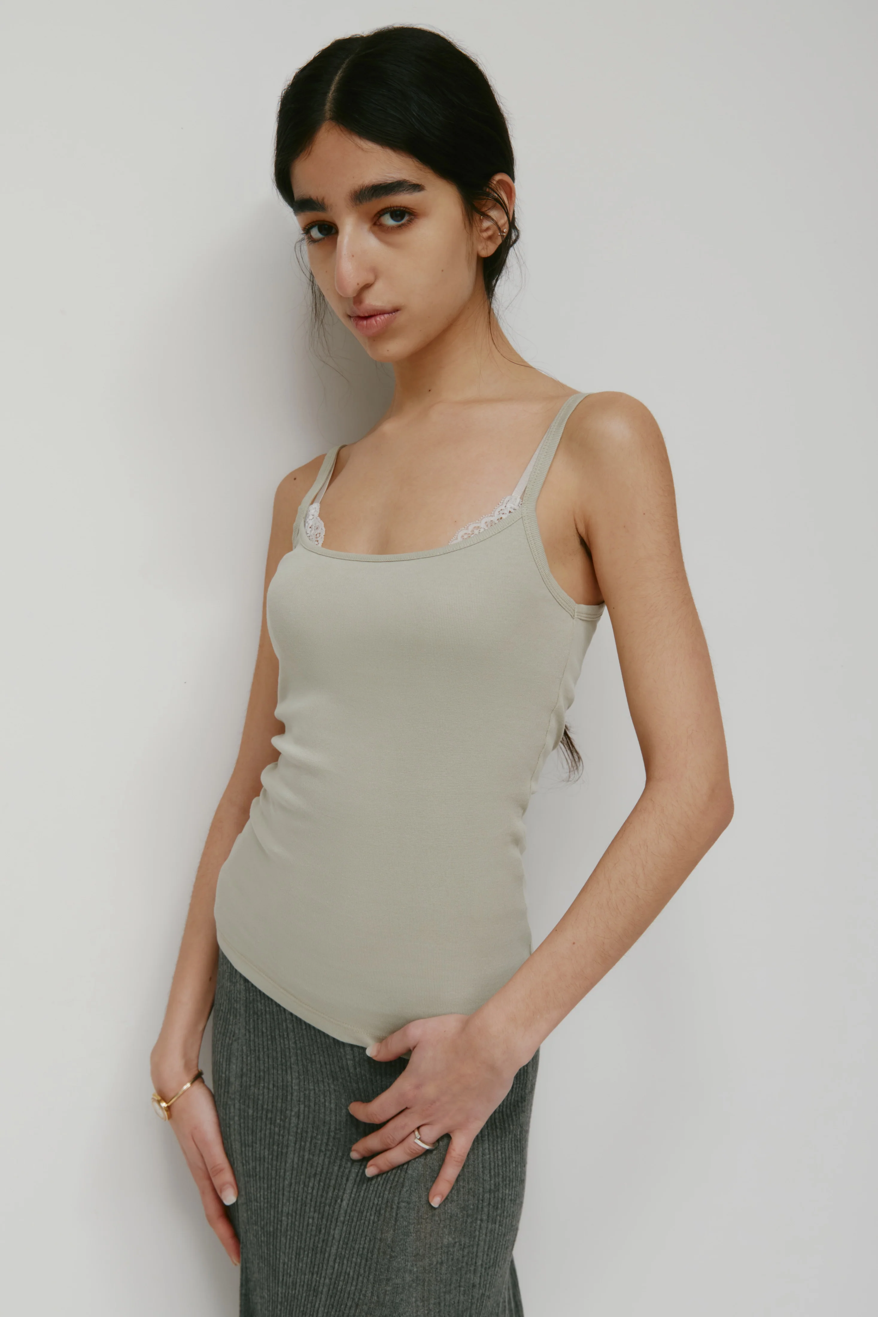 Women's Elongated Cami in Dune Grass - Image 3