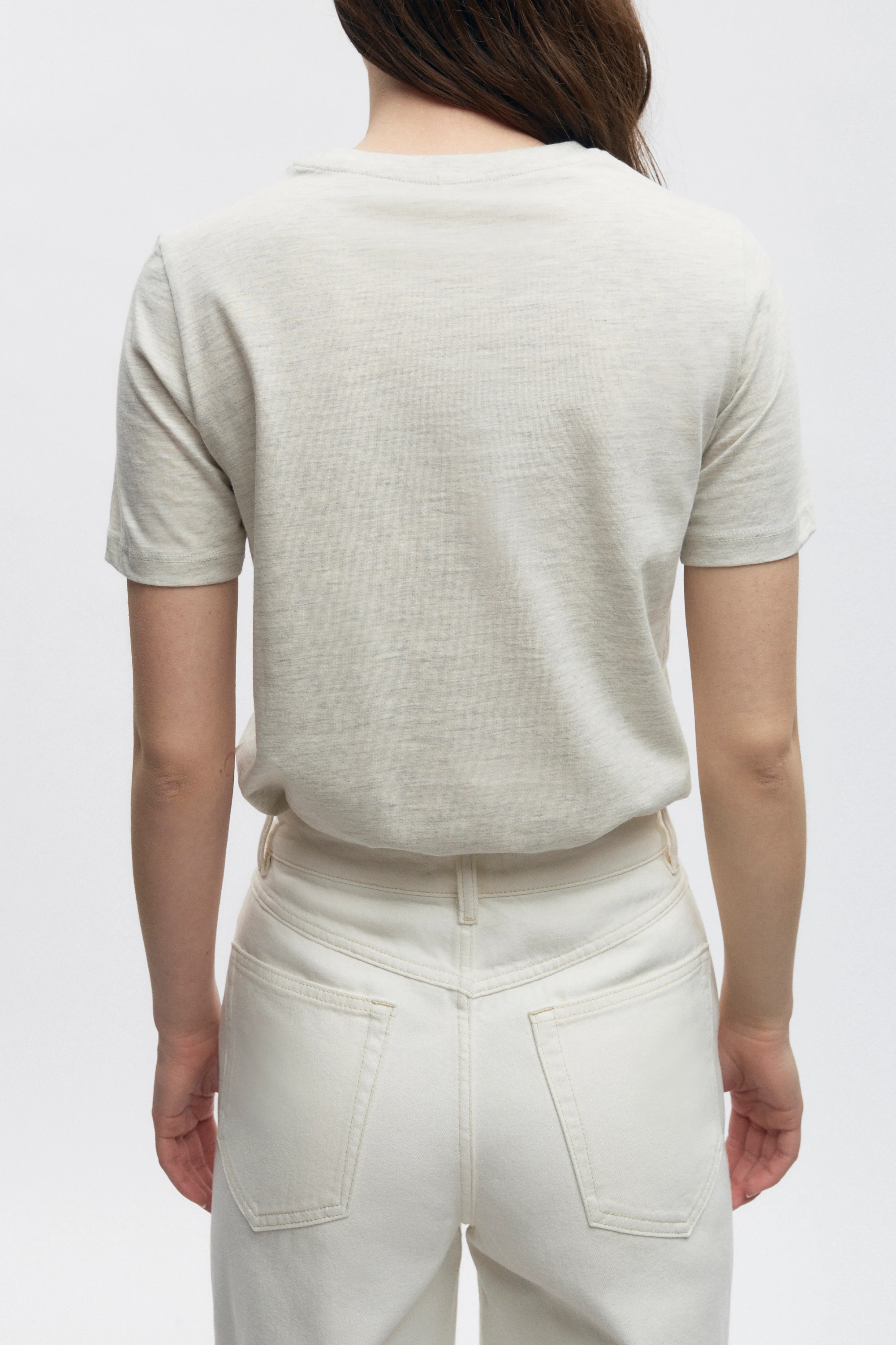 Women's Essential Crew in Oat Melange - Image 3