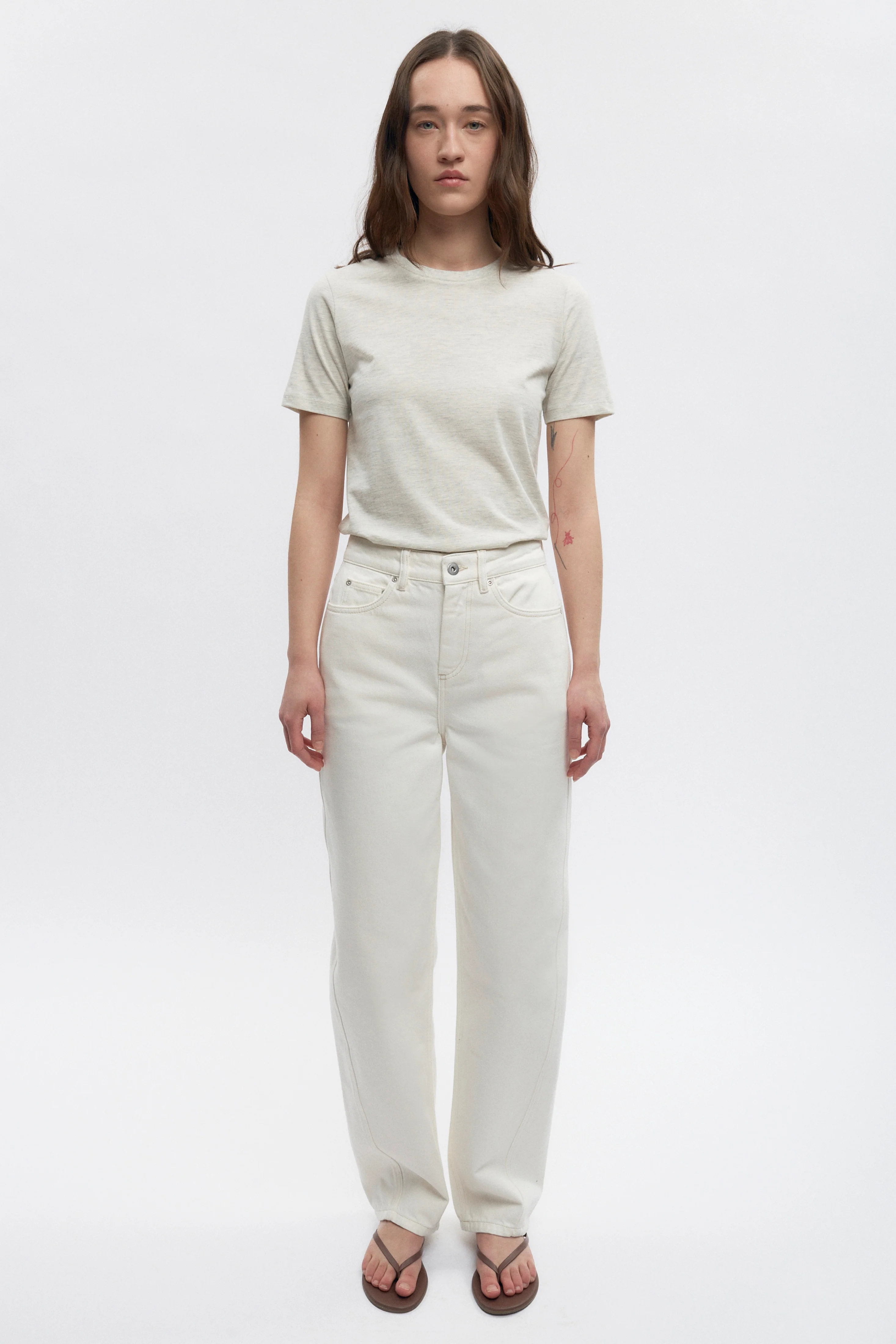 Women's Essential Crew in Oat Melange - Image 4