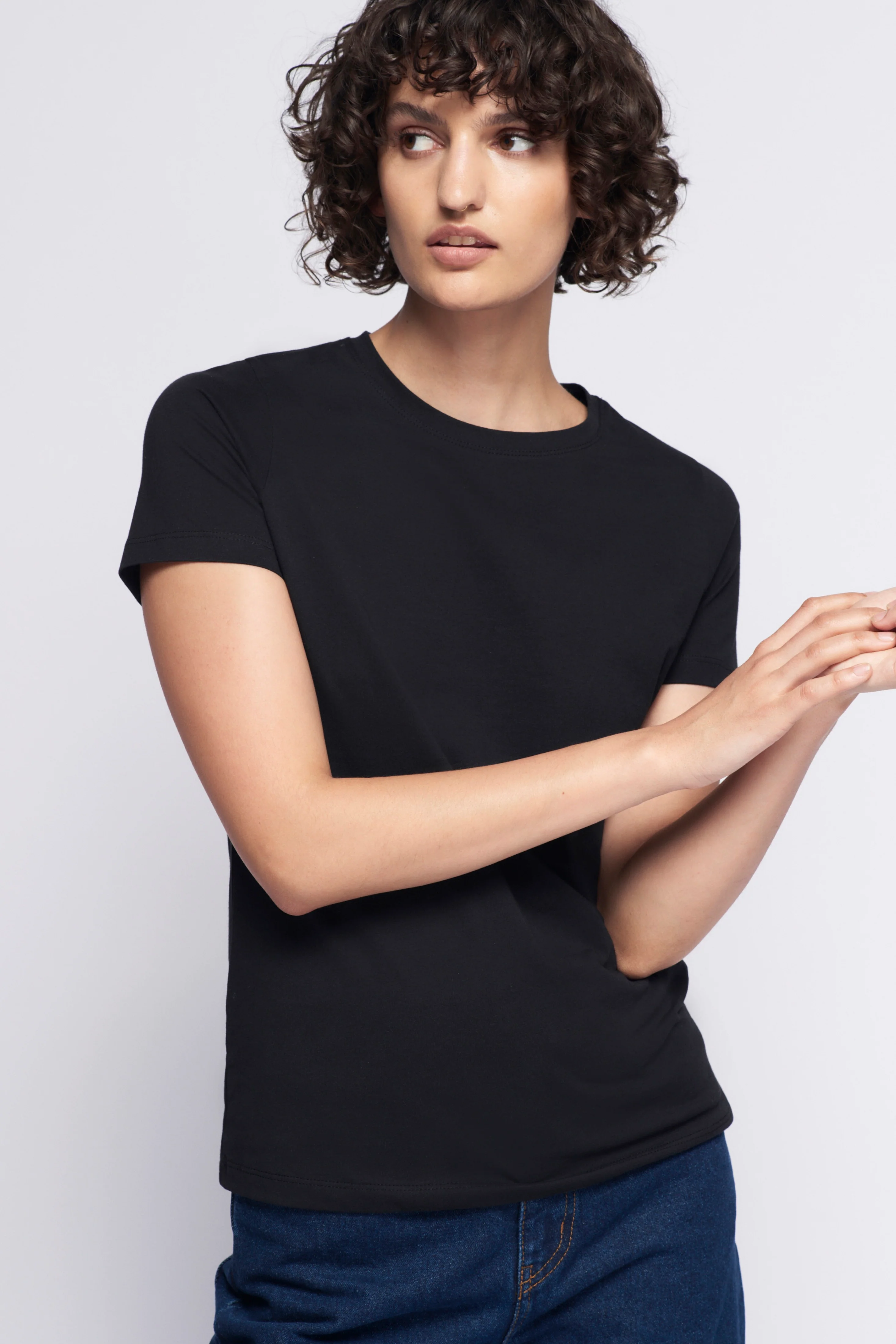 Women's Essential Crew in Black - Image 2