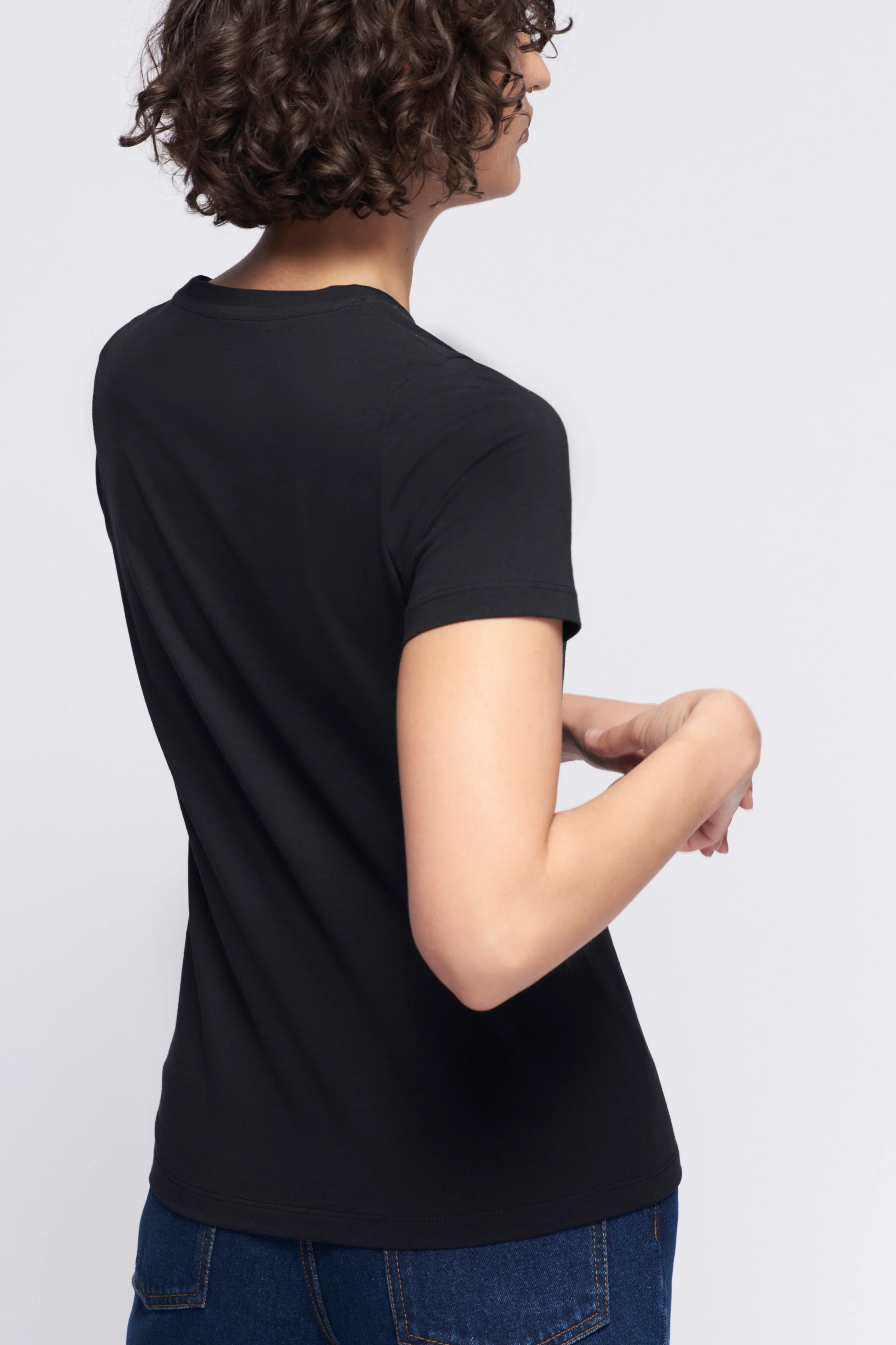 Women's Essential Crew in Black - Image 3