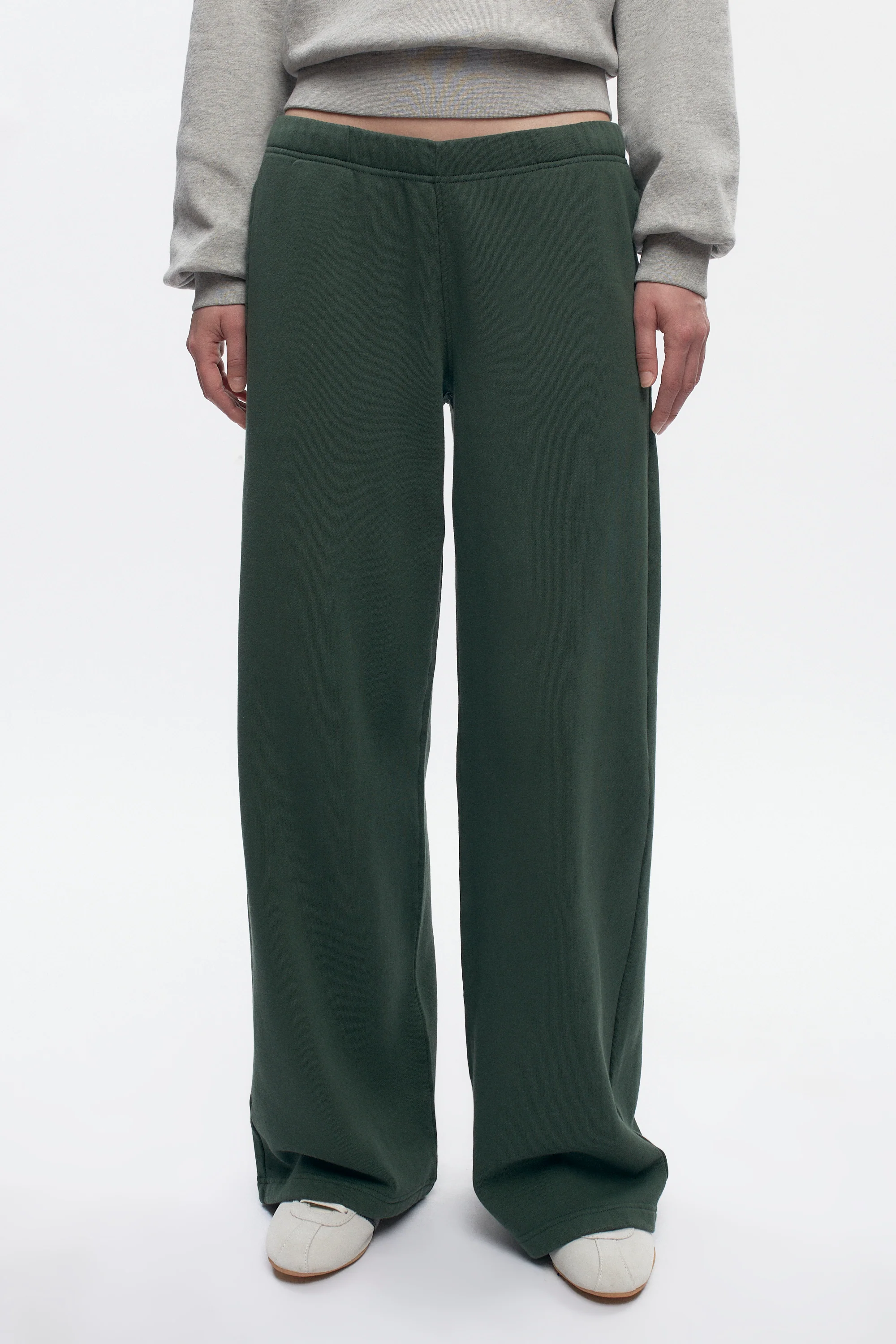 Women's Essential Straight Sweatpant in Bottle Green - Image 2