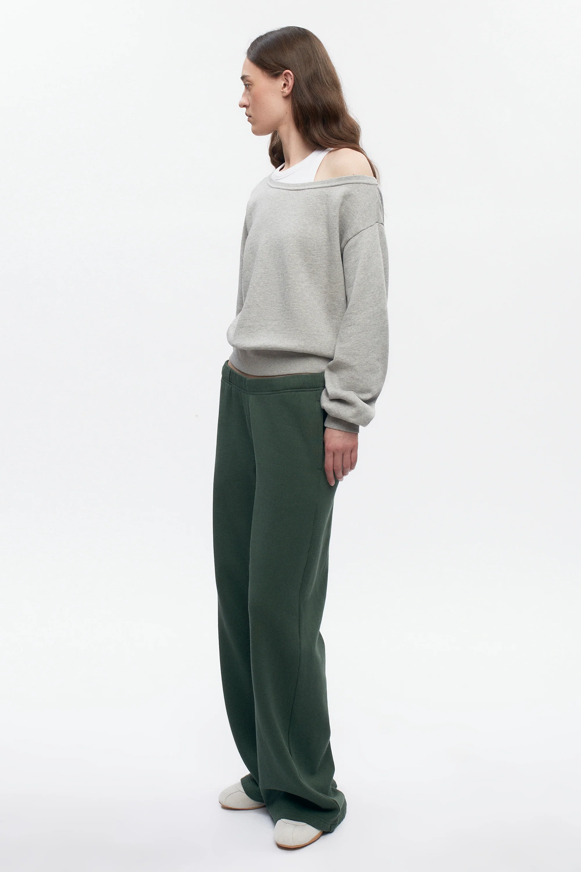 Women's Essential Straight Sweatpant in Bottle Green - Image 3