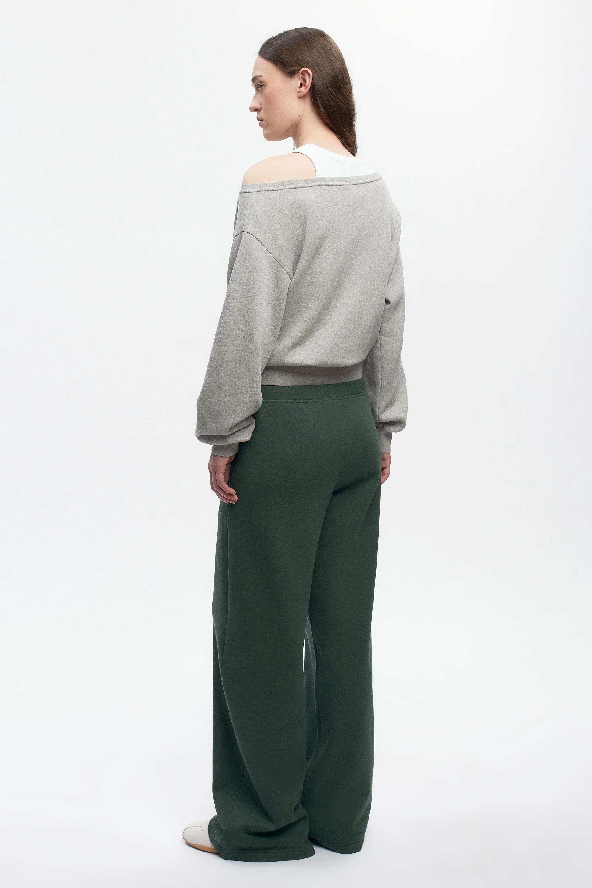 Women's Essential Straight Sweatpant in Bottle Green - Image 5