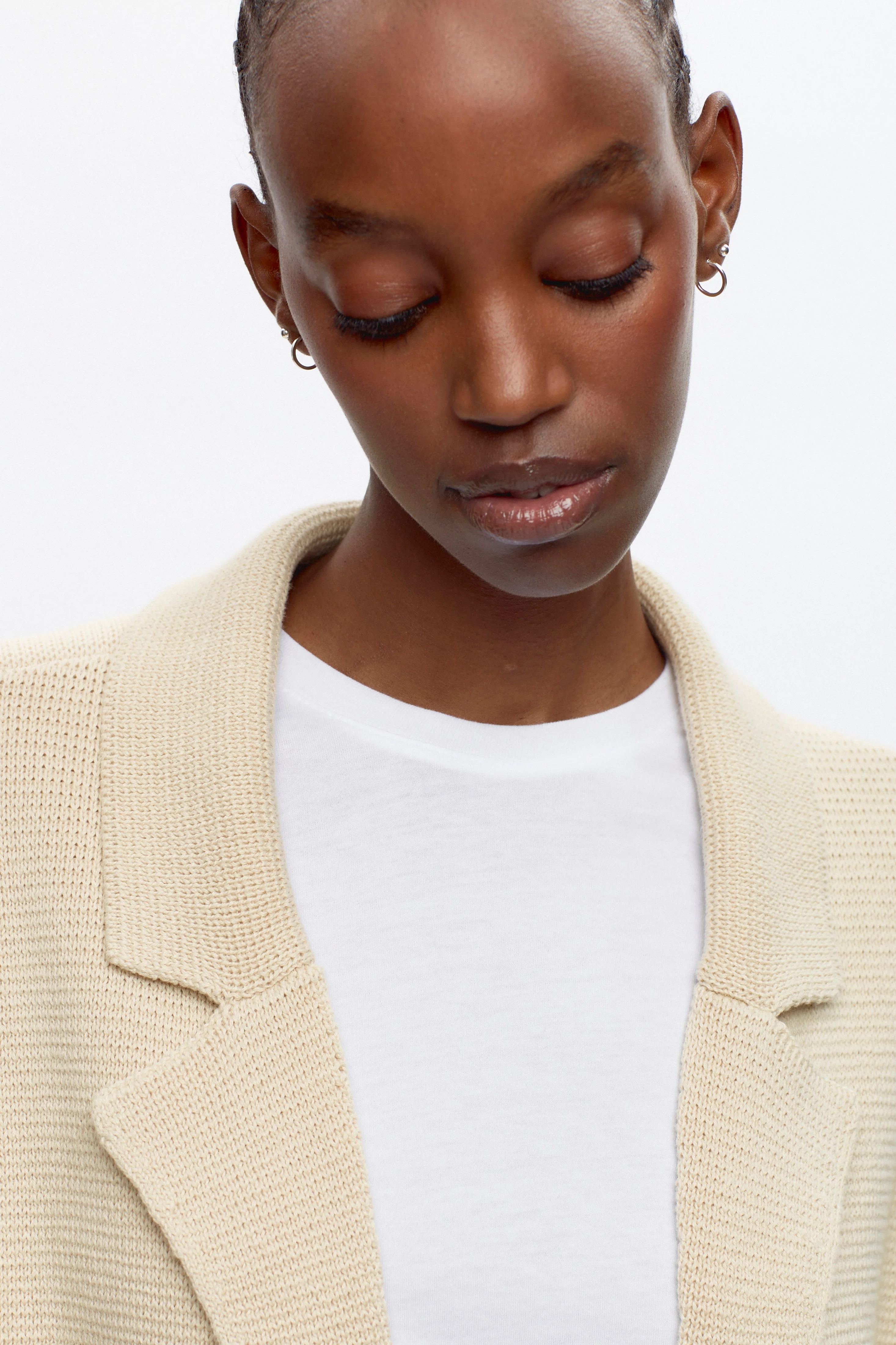 Women's Fine Knit Vest in Alabaster - Image 4