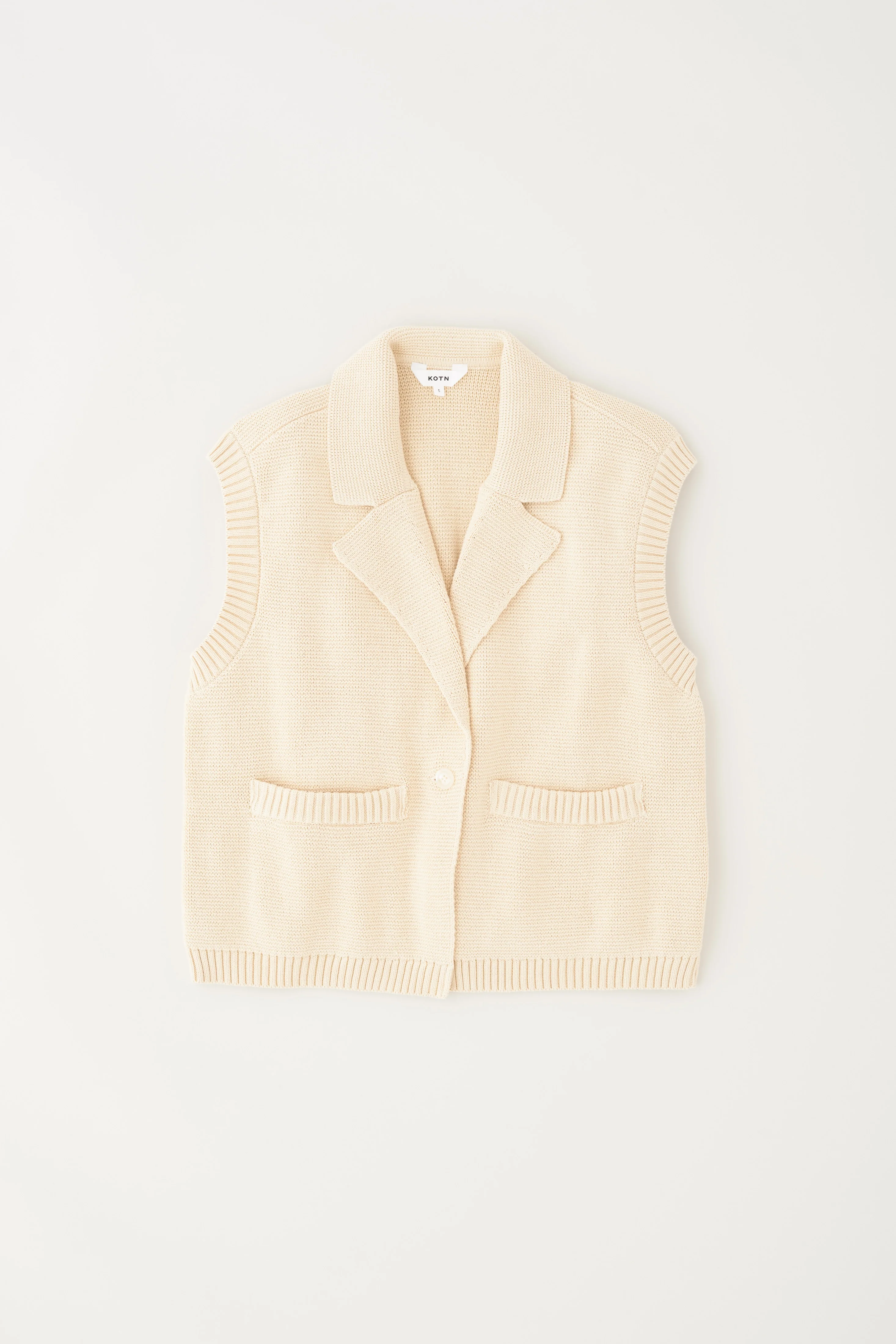 Women's Fine Knit Vest in Alabaster - Image 5