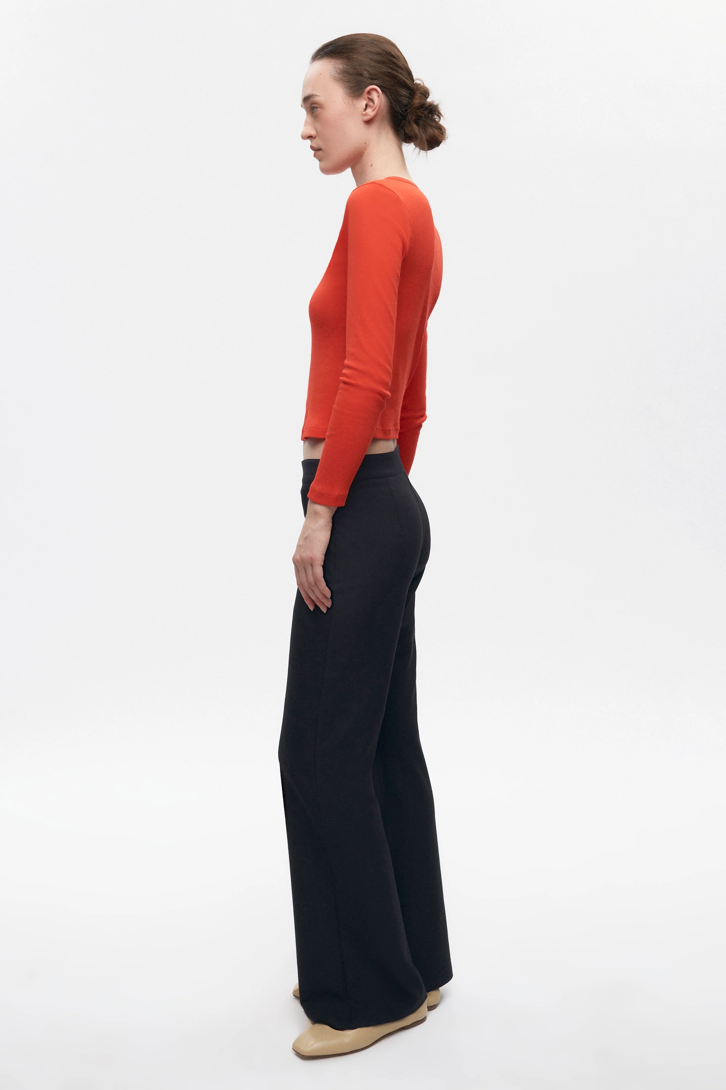 Women's Micro Rib Longsleeve in Fiery Red - Image 6