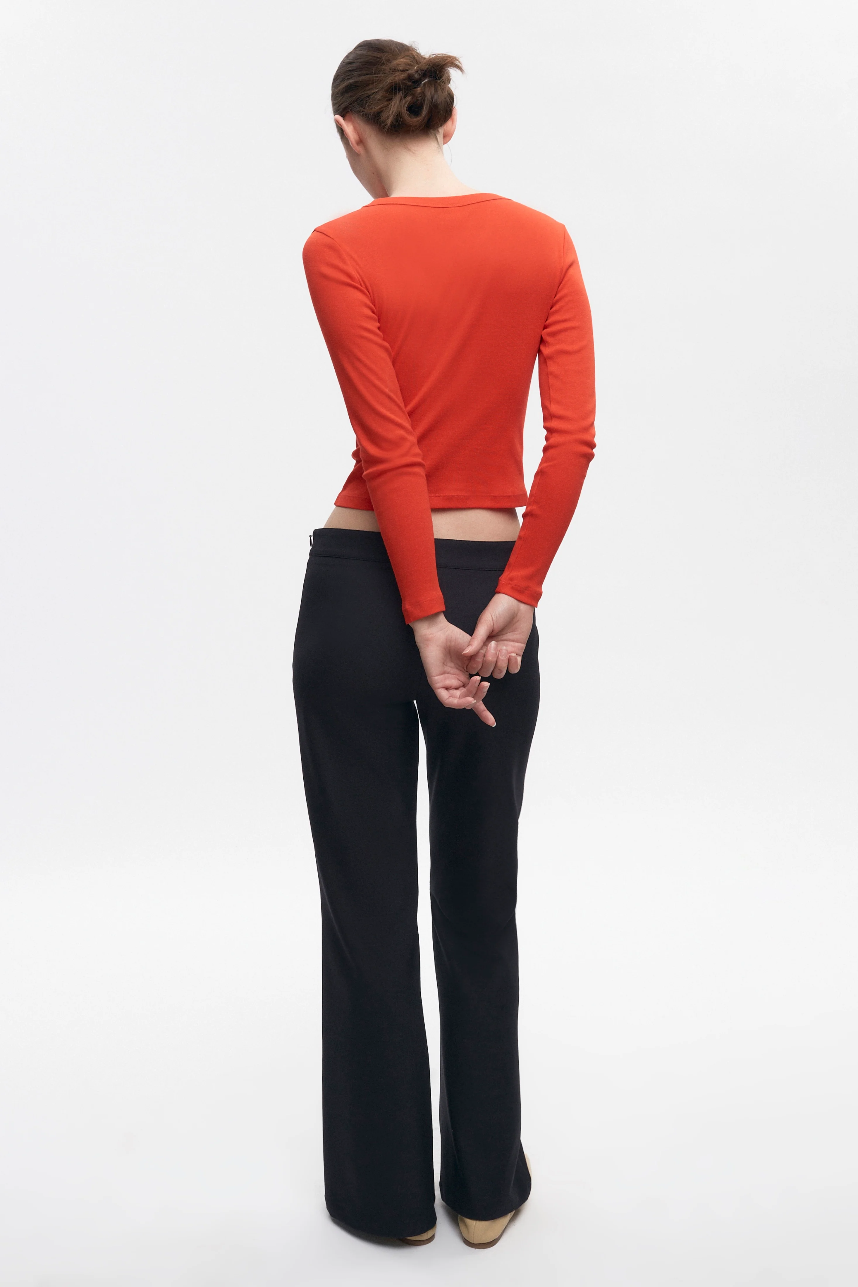 Women's Micro Rib Longsleeve in Fiery Red - Image 7