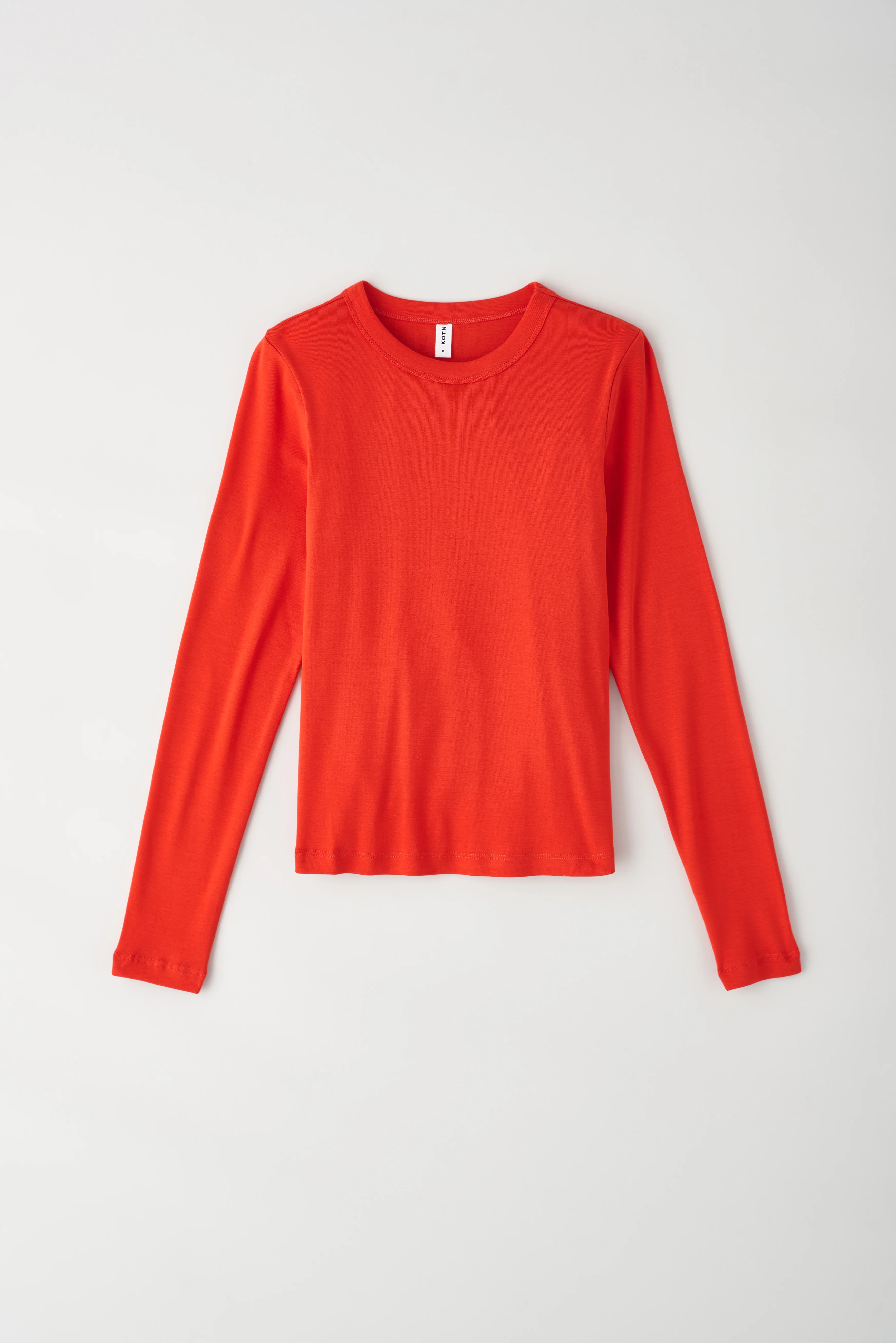 Women's Micro Rib Longsleeve in Fiery Red - Image 8