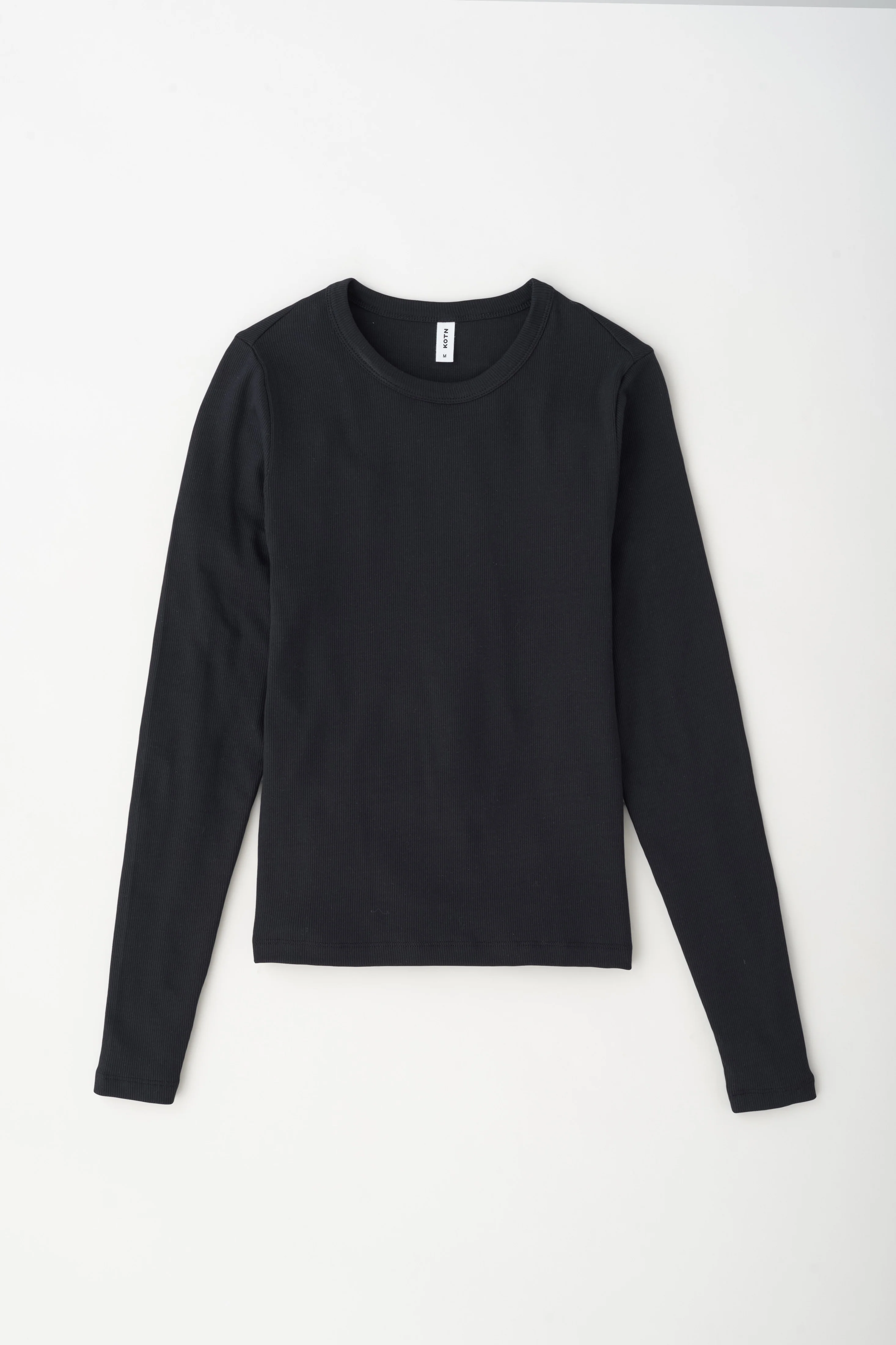 Women's Fitted Rib Longsleeve in Black - Image 4