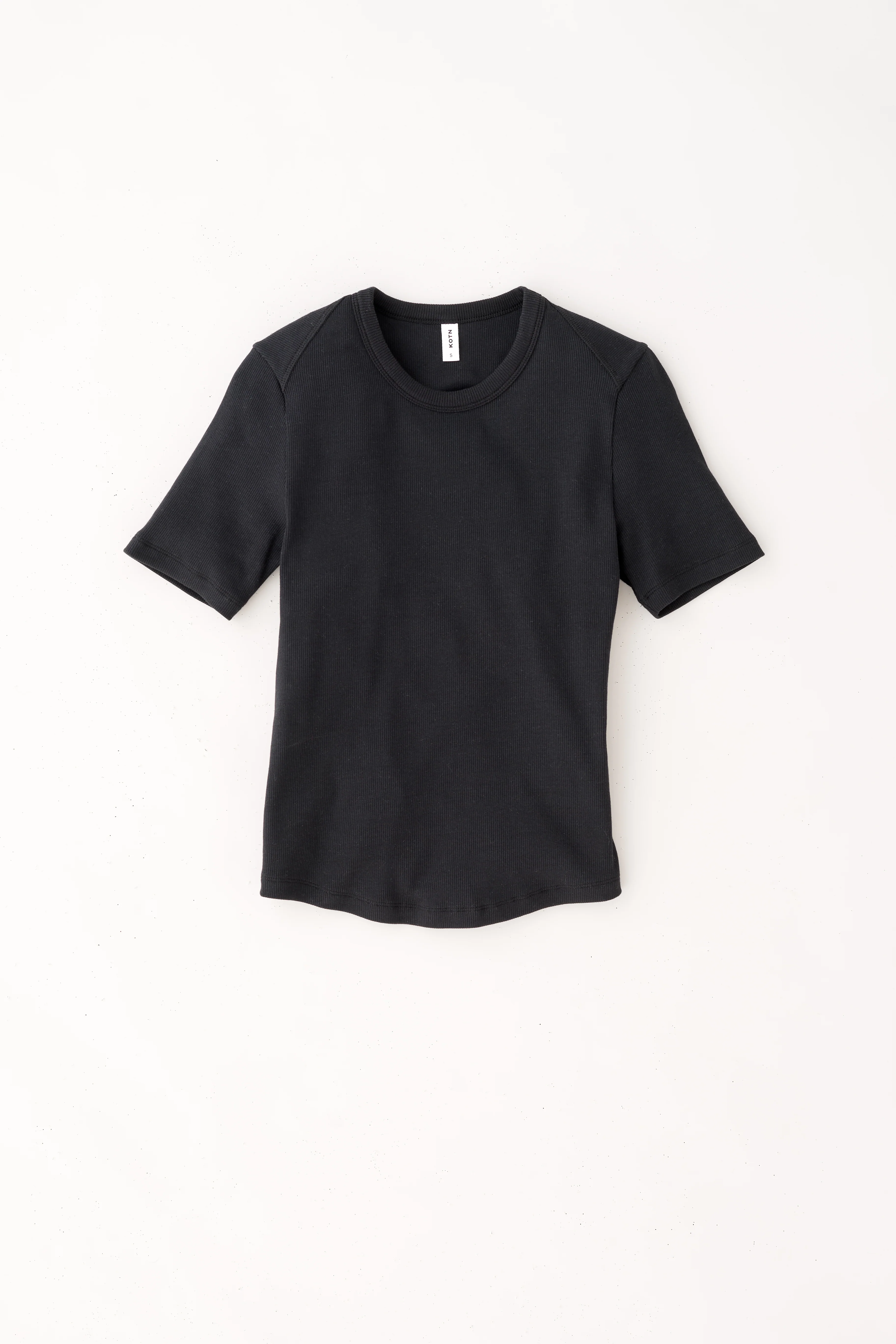 Women's Fitted Rib Tee in Black - Image 5